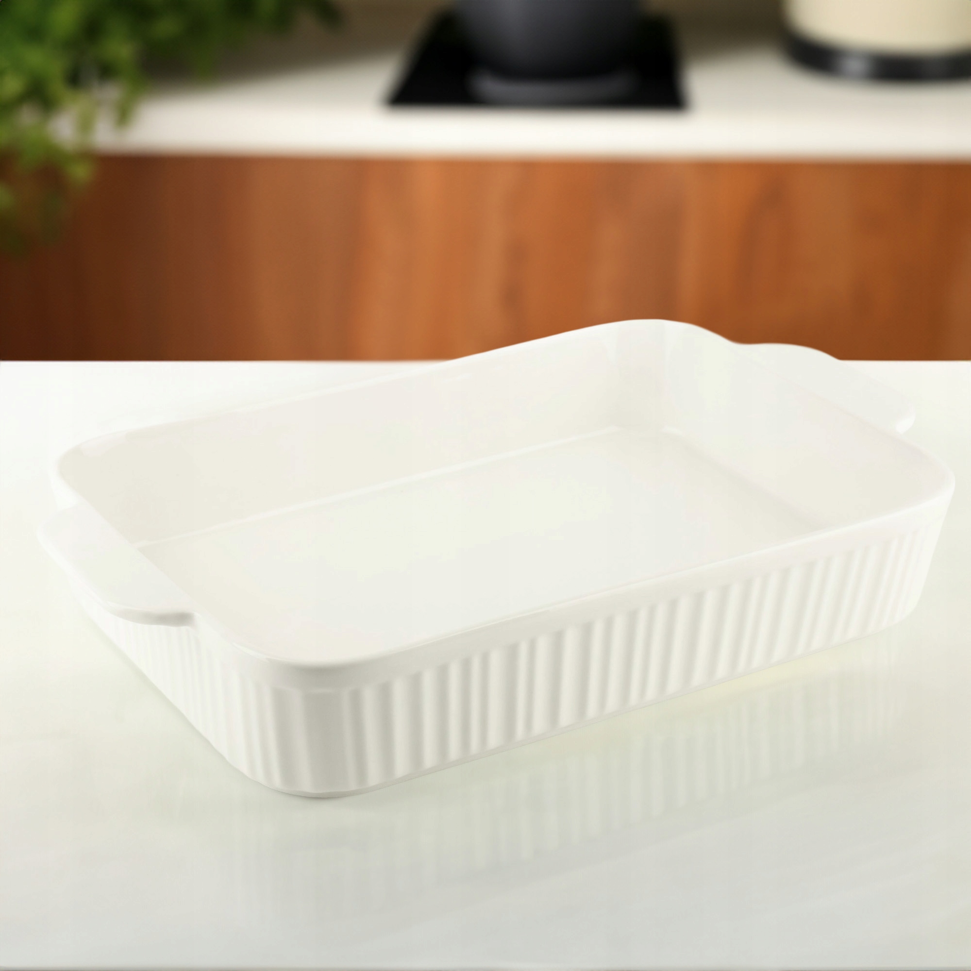 NACZYNIE PORCELANOWE BRYTFANKA DO ZAPIEKANIA MIĘSA RYBY PÓŁMISEK 2L BIAŁA