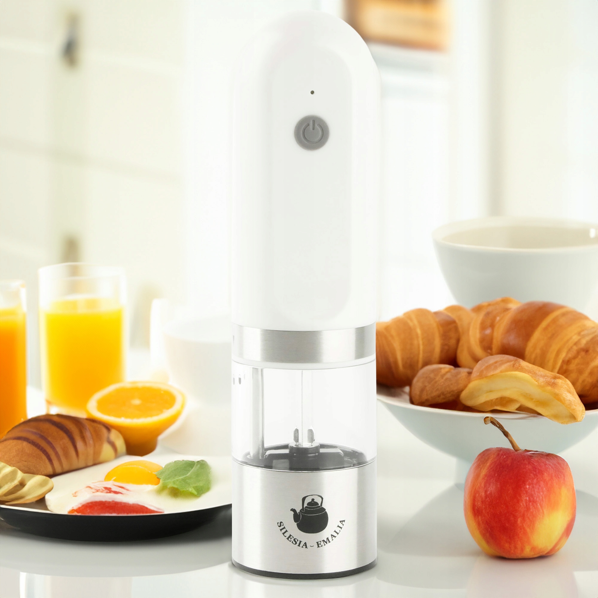 MŁYNEK ELEKTRYCZNY DO MIELENIA BIAŁY PRZYPRAW SOLI PIEPRZU PRZYPRAW NA USB