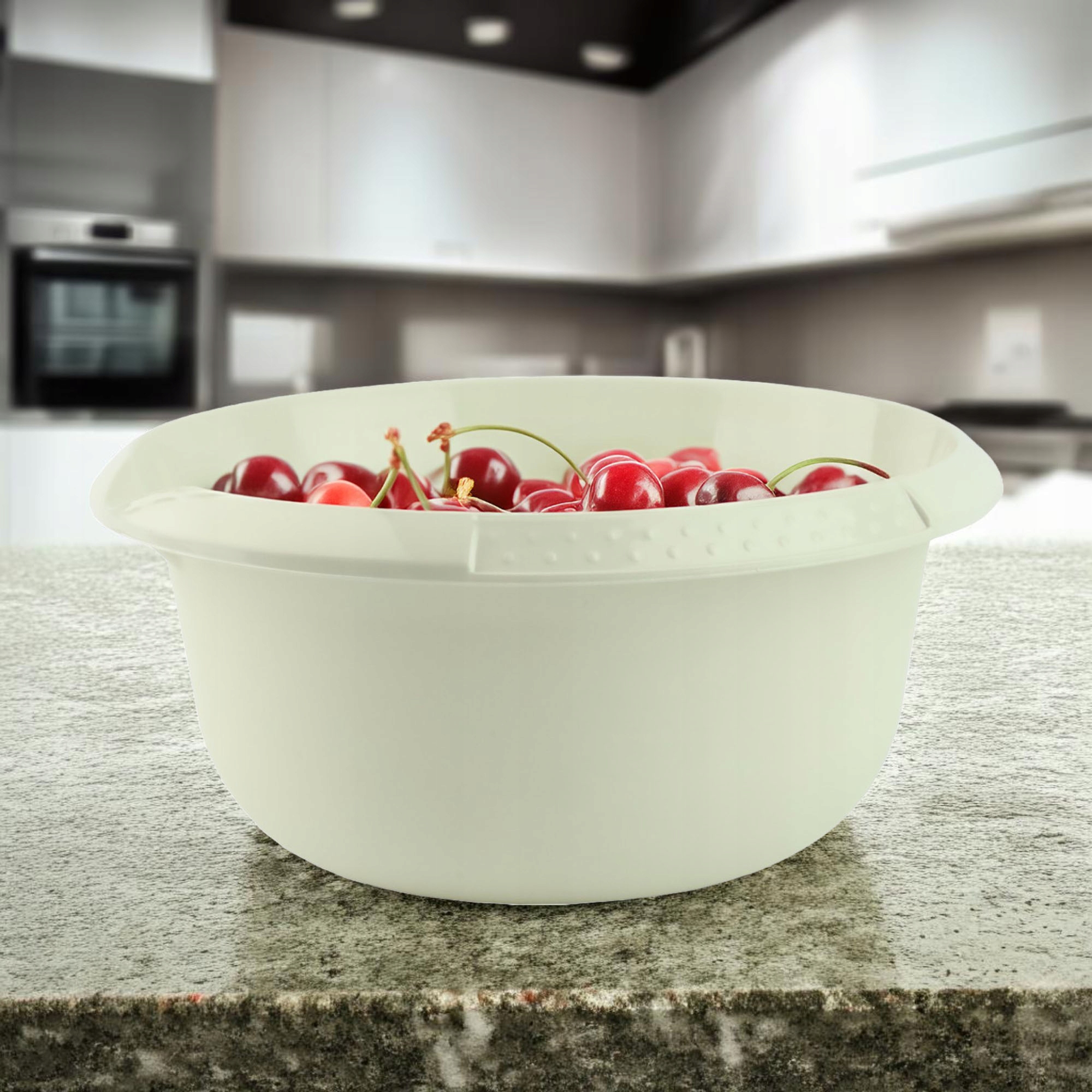 MISKA OKRĄGŁA UNIWERSALNA MISA DO KUCHNI OGRODU NA WARZYWA OWOCE 3L ECRU