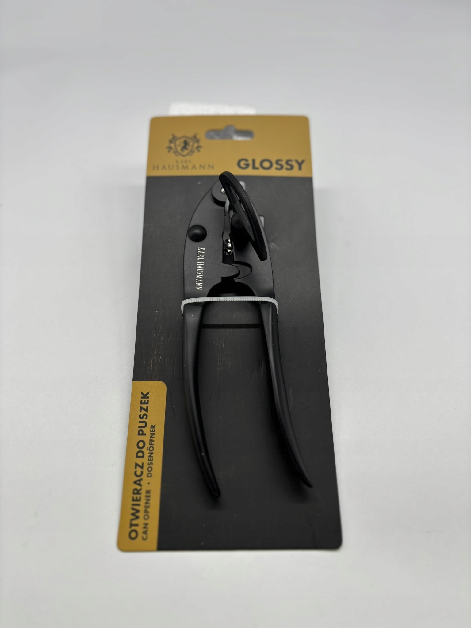 OTWIERACZ DO PUSZEK KONSERW CIĘŻKI SOLIDNY CZARNY STAL NIERDZEWNA