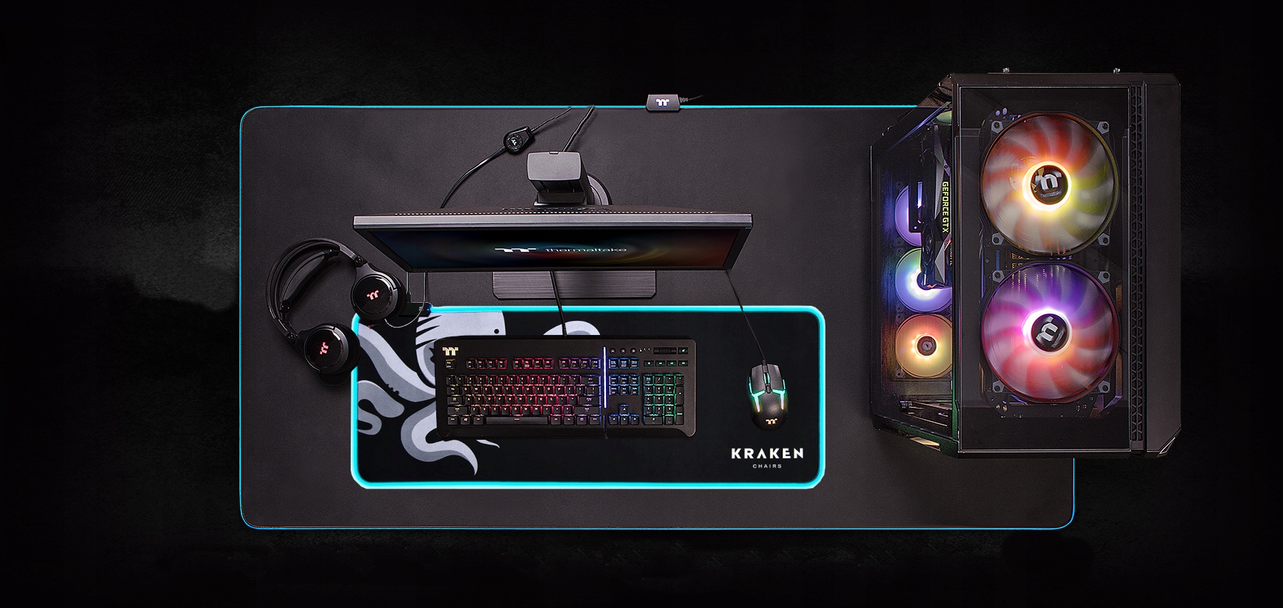 PODKŁADKA POD MYSZ GAMINGOWA RGB XXXL mousepad LED