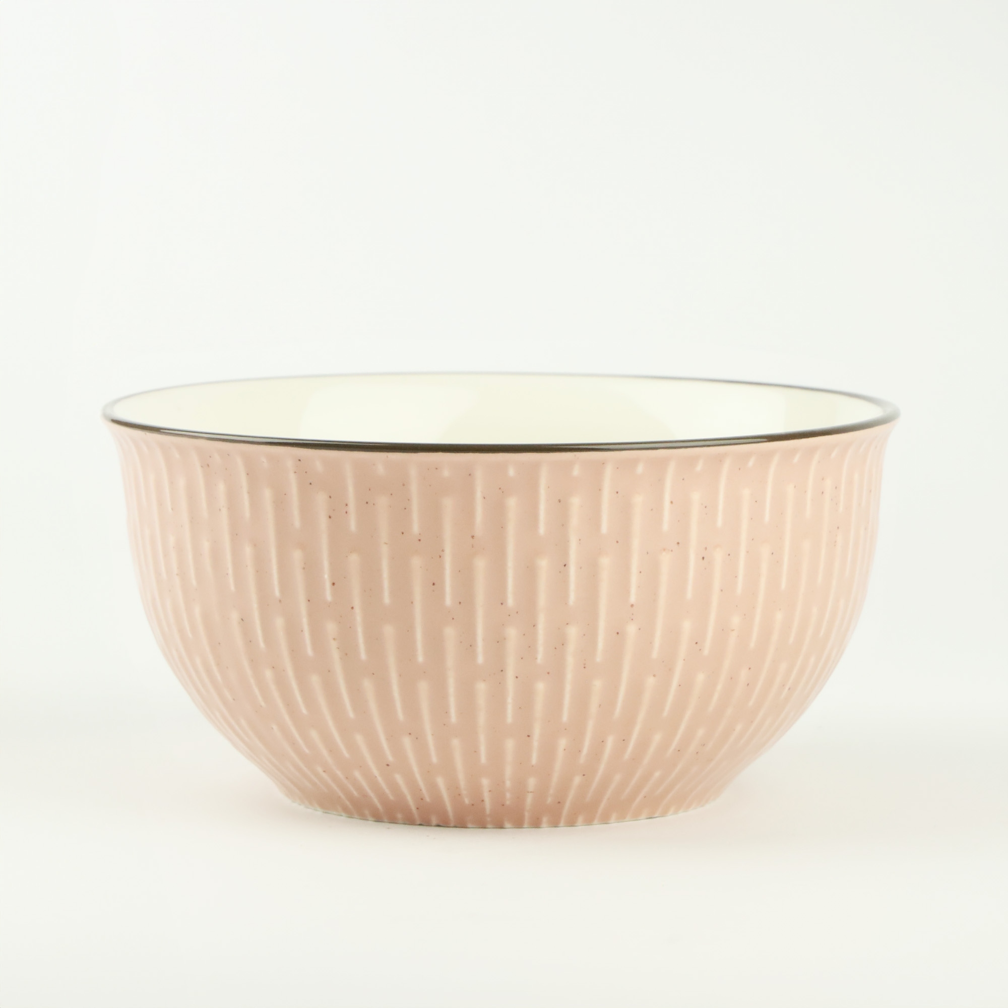 CERAMICZNA SALATERKA NA ZUPĘ OWOCE PRZEKĄSKI RÓŻOWA ZDOBIONA Z WZOREM