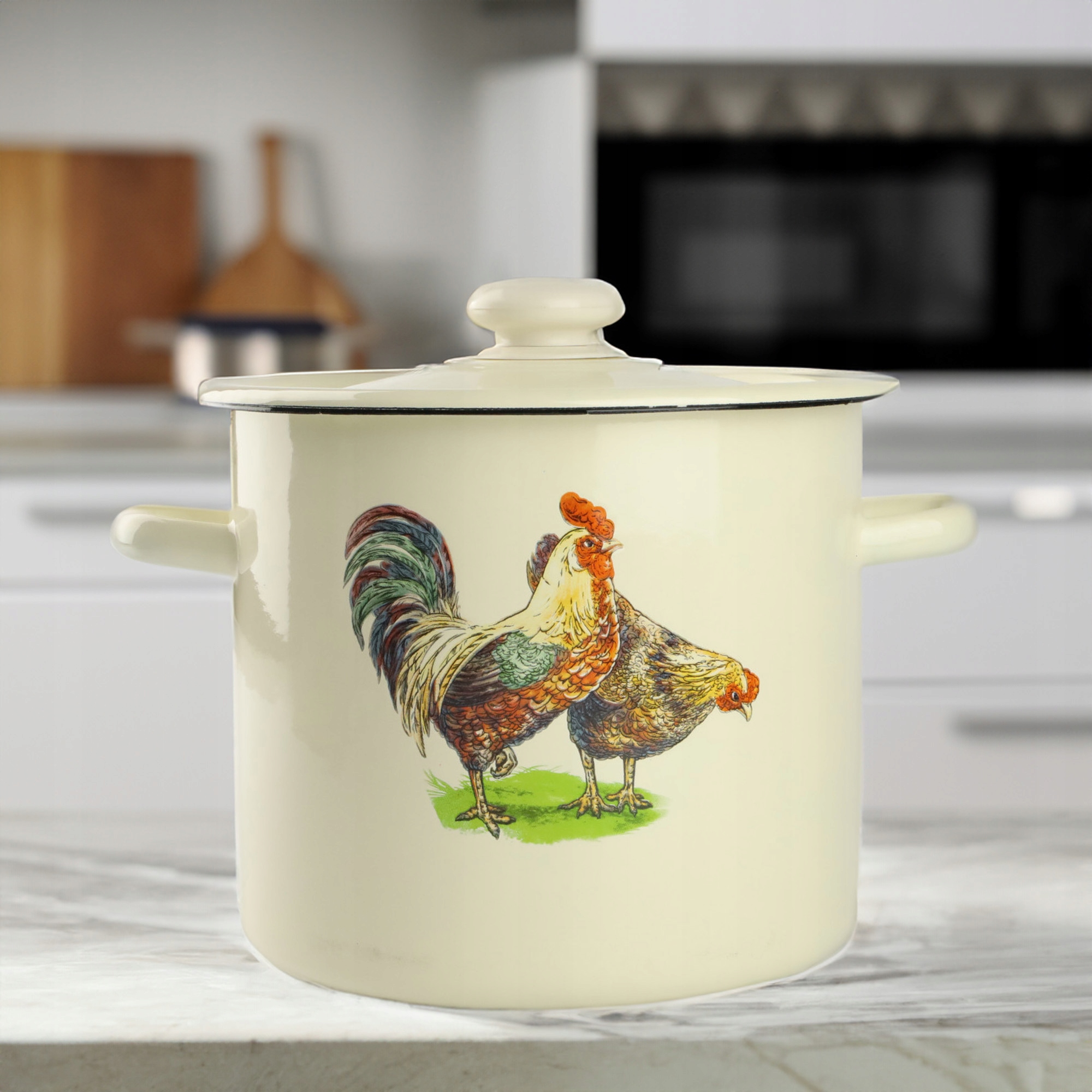 GARNEK EMALIOWANY POWIDLAK 7 L Z POKRYWKĄ DO GOTOWANIA POTRAW PRZETWORÓW