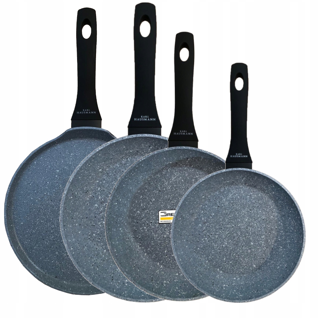 KOMPLET 4 PATELNI GRANITOWYCH INDUKCJA NON STICK