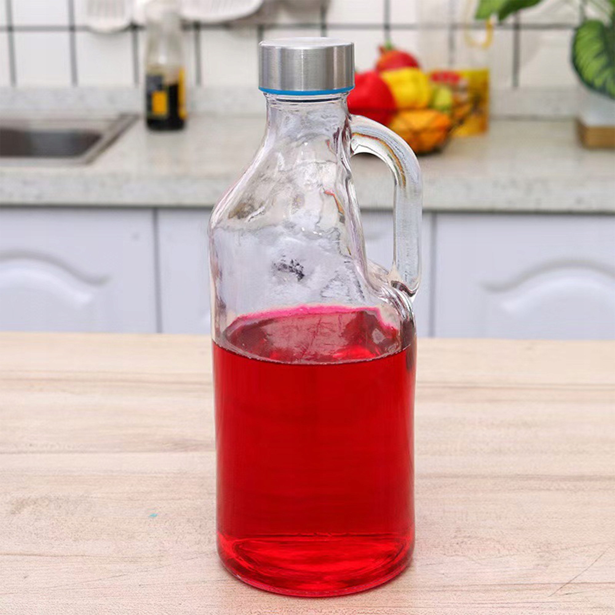 KARAFKA SZKLANA NA WODĘ SOK LEMONIADĘ MLEKO 1L BUTELKA Z ZAKRĘTKĄ