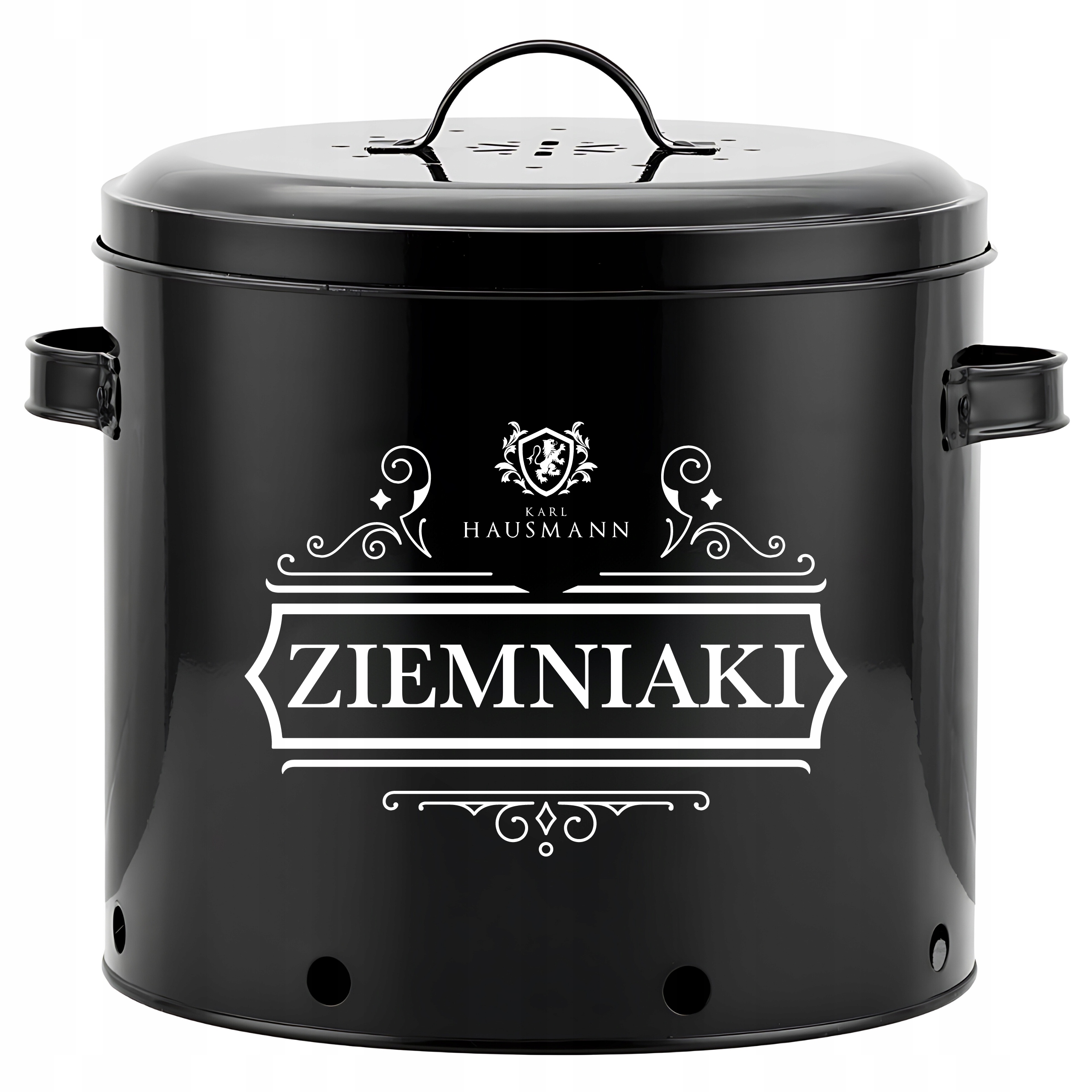 KOMPLET 3 POJEMNIKI METALOWE NA PRZECHOWYWANIE CEBULI CZOSNKU ZIEMNIAKÓW