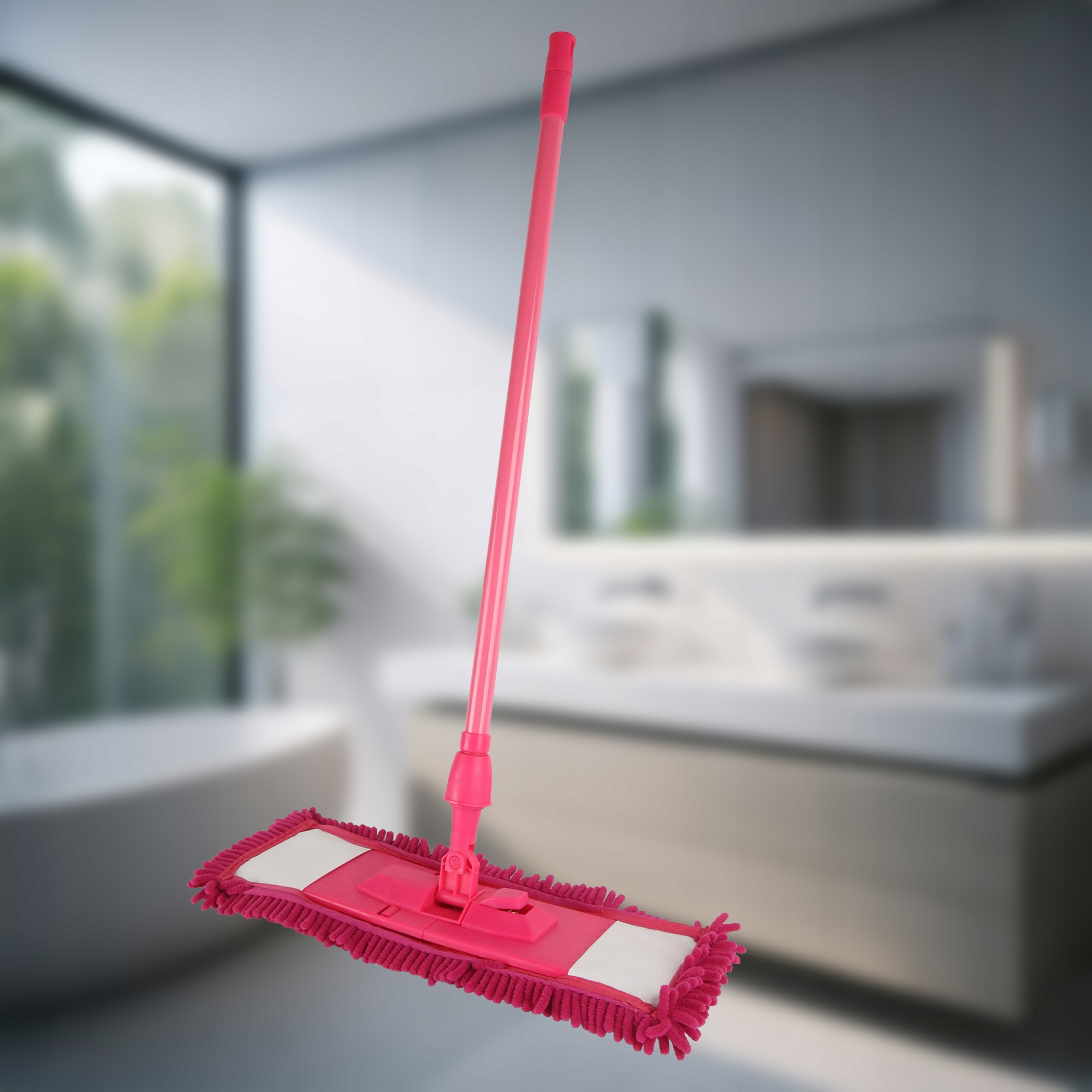 KPL TELESKOPOWY MOP RÓŻOWY + ZAPAS SZENILOWY PŁASKI ULTRA CHŁONNY BEZ SMUG