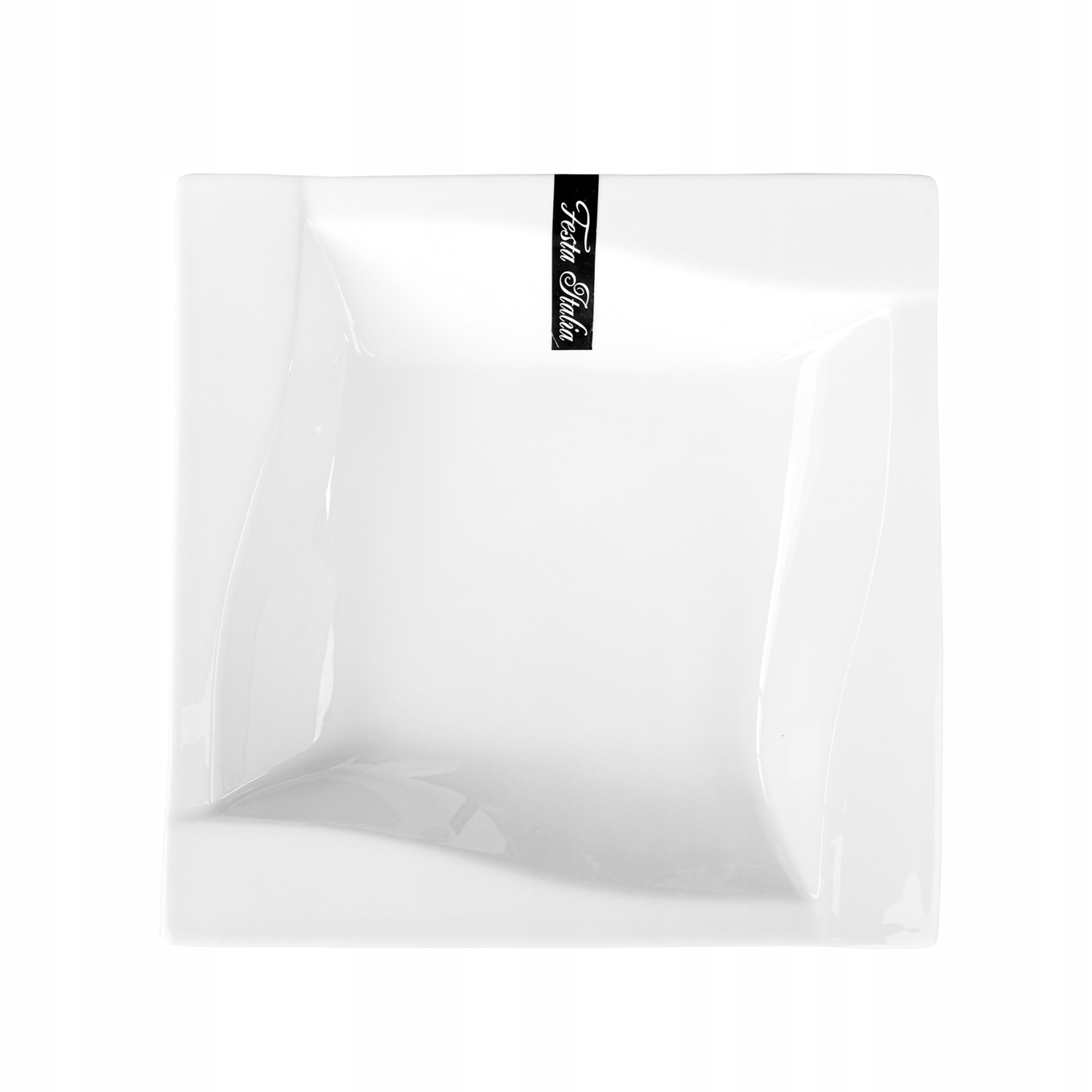 TALERZ OBIADOWY GŁĘBOKI KWADRATOWY 20,5CM VIVA PORCELANOWY DO ZUPY MAKARONU