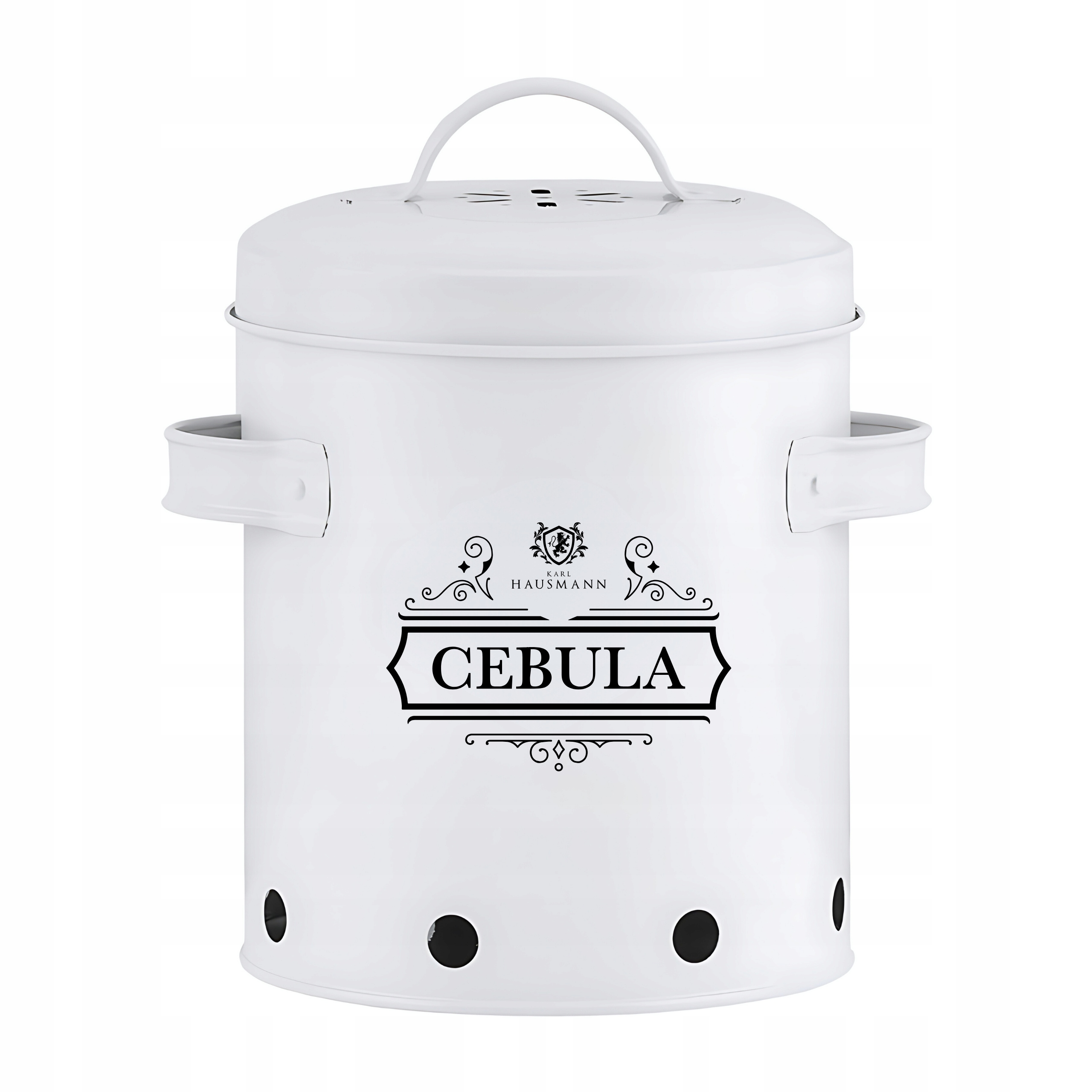 KOMPLET 3 POJEMNIKI METALOWE NA PRZECHOWYWANIE CEBULI CZOSNKU ZIEMNIAKÓW