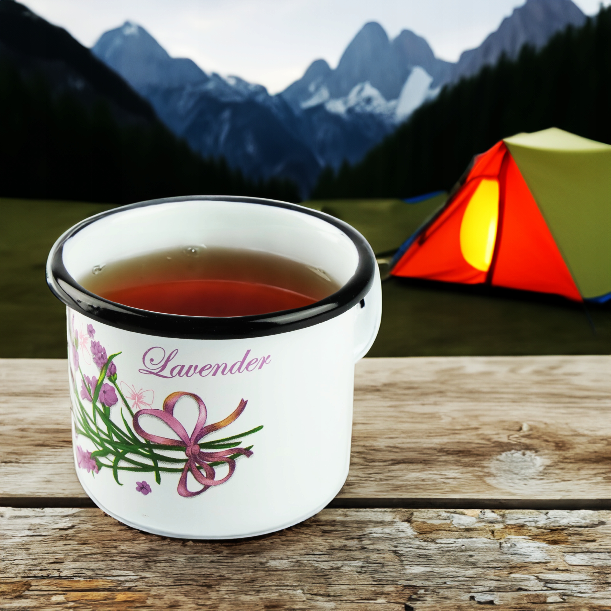 KUBEK SILESIA EMALIA 400 ML 9CM METALOWY KUBEK DO KAWY HERBATY OBOZOWY