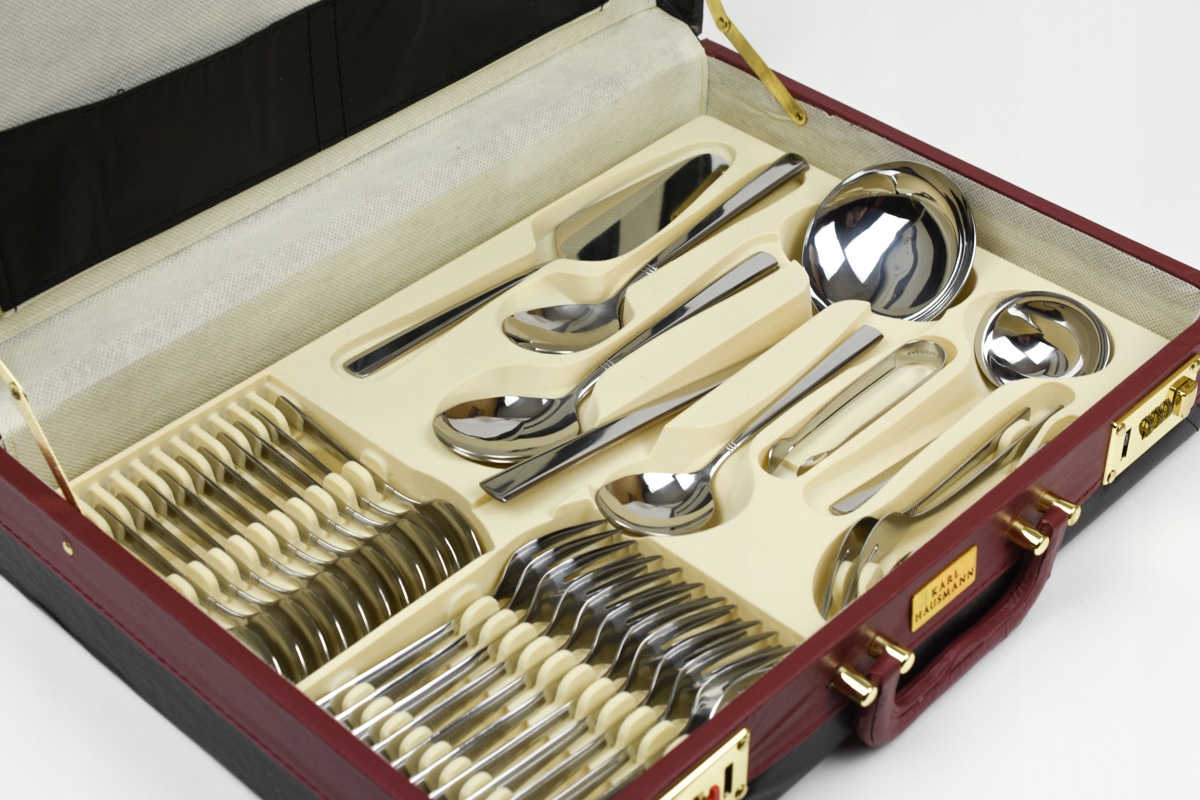 ZESTAW SZTUĆCE W WALIZCE 72 EL KOMPLET LUNA WALIZKA NA 12 OSÓB