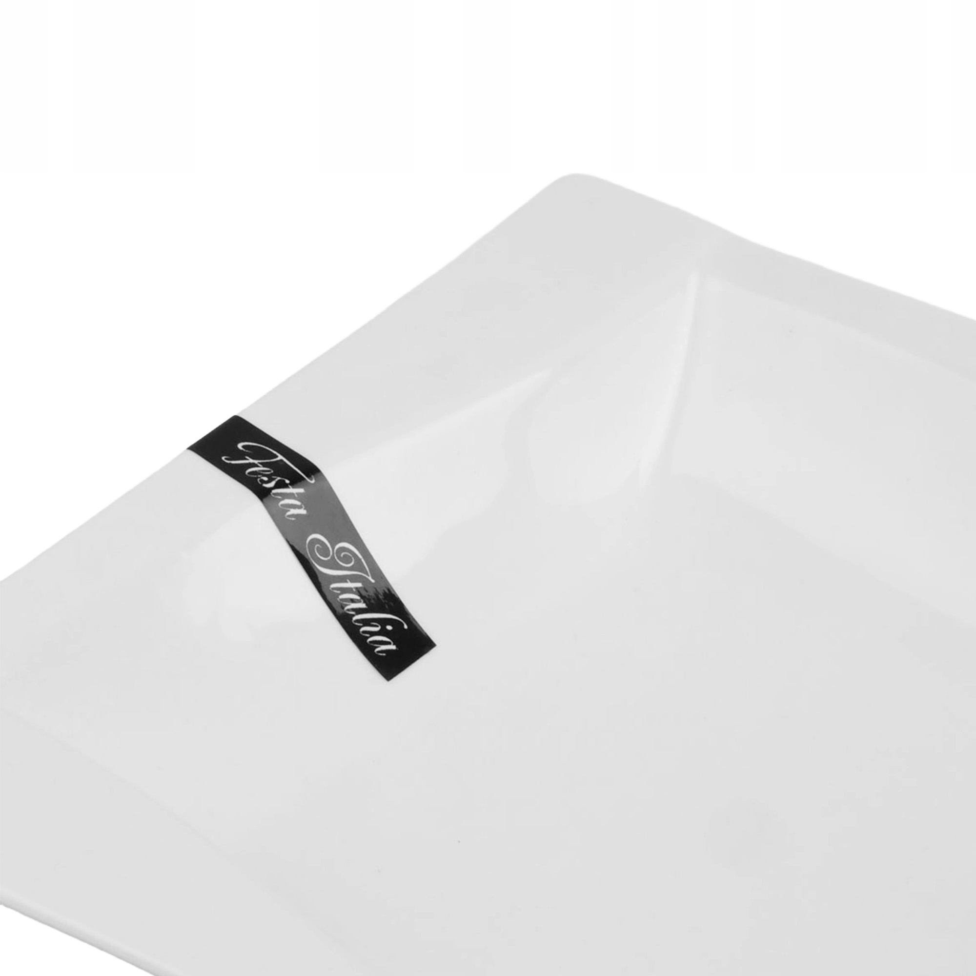 TALERZ OBIADOWY GŁĘBOKI KWADRATOWY 20,5CM VIVA PORCELANOWY DO ZUPY MAKARONU