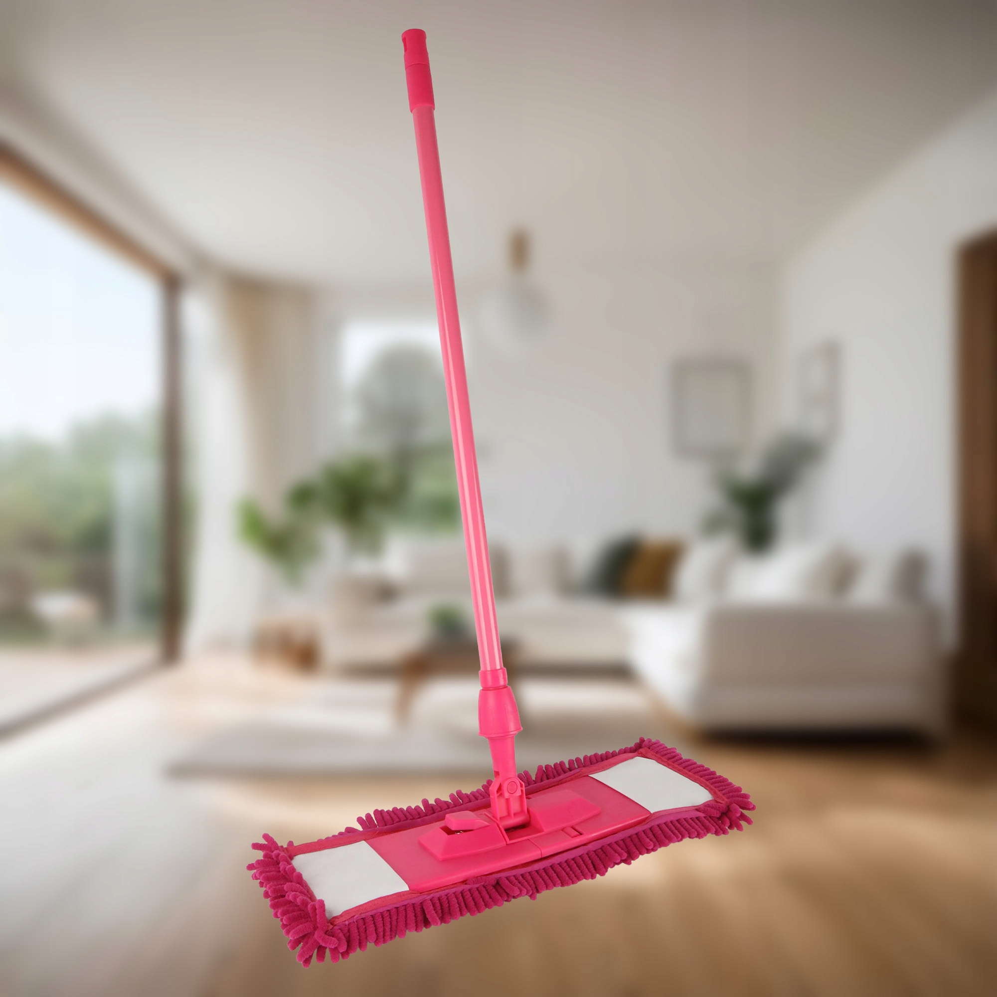 KPL TELESKOPOWY MOP RÓŻOWY + ZAPAS SZENILOWY PŁASKI ULTRA CHŁONNY BEZ SMUG