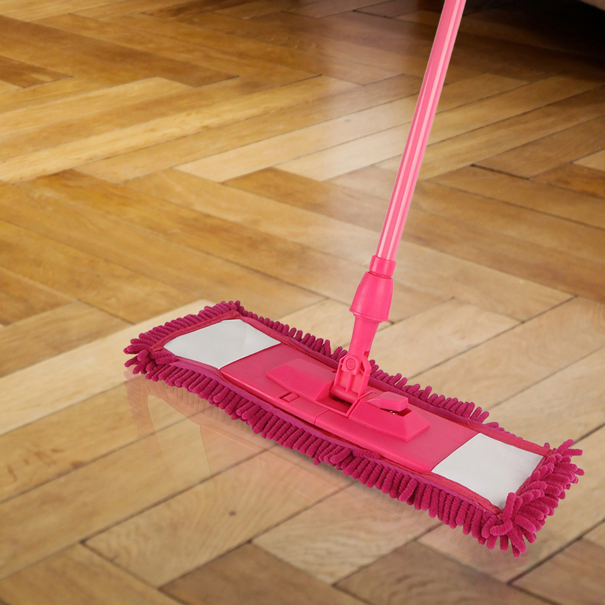 KPL TELESKOPOWY MOP RÓŻOWY + ZAPAS SZENILOWY PŁASKI ULTRA CHŁONNY BEZ SMUG