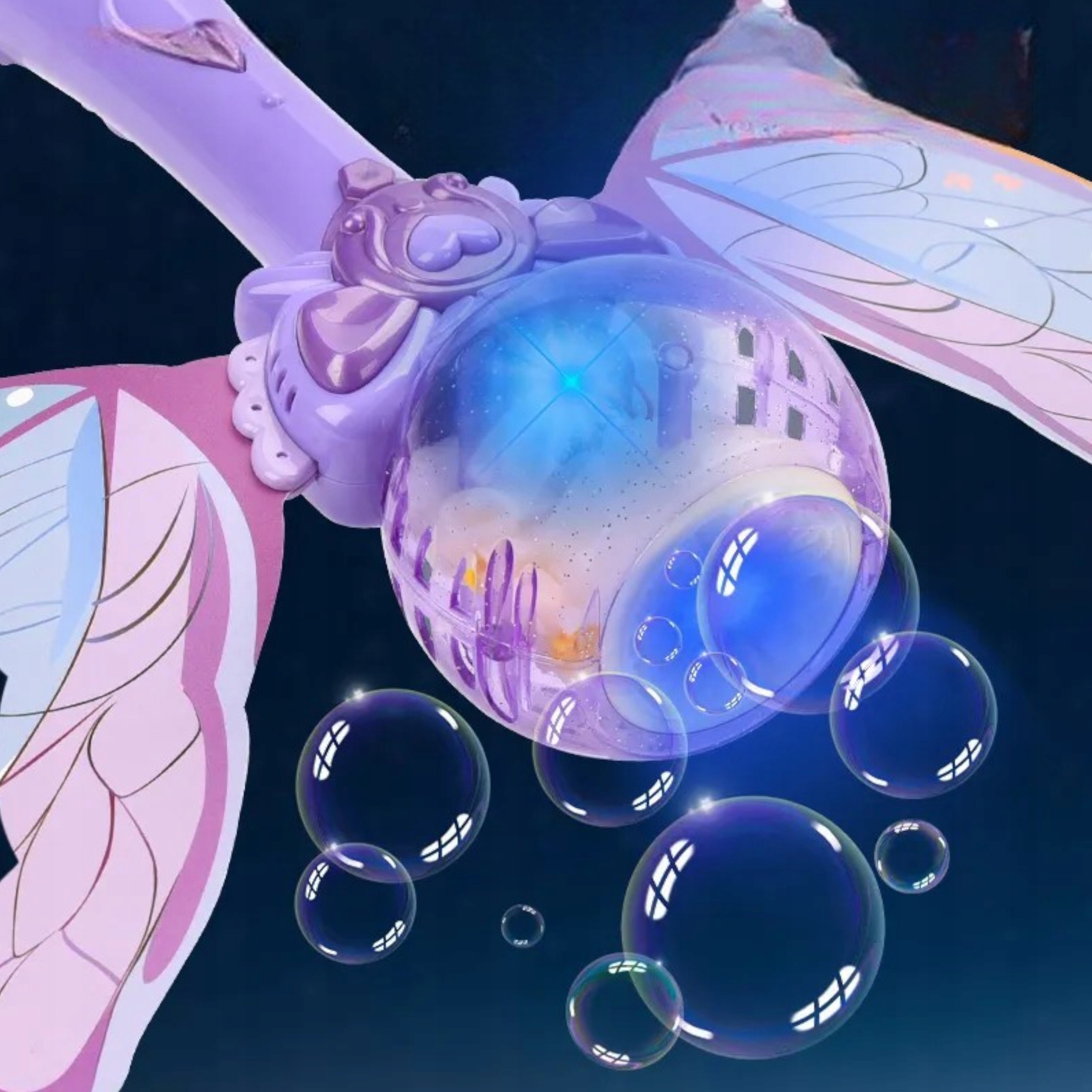 Różdżka motyl do baniek mydlanych ze skrzydłami bańki światła MY232-2