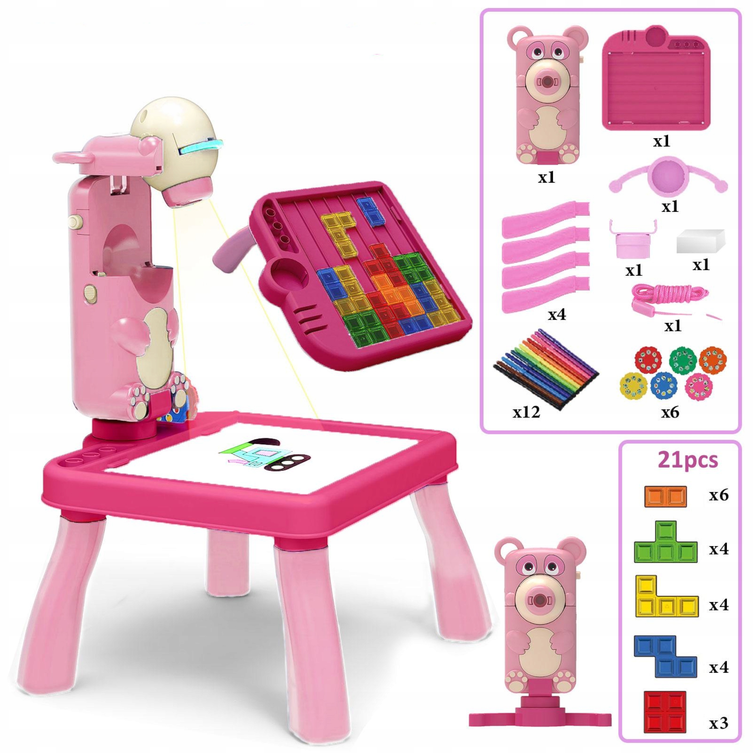 Projektor do rysowania stolik miś tetris 2200-10R