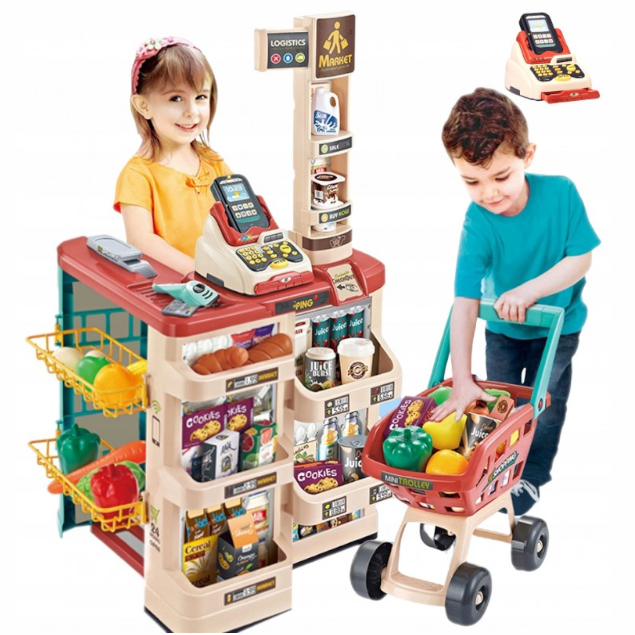 Supermarket wózek na zakupy waga czytnik 668-78