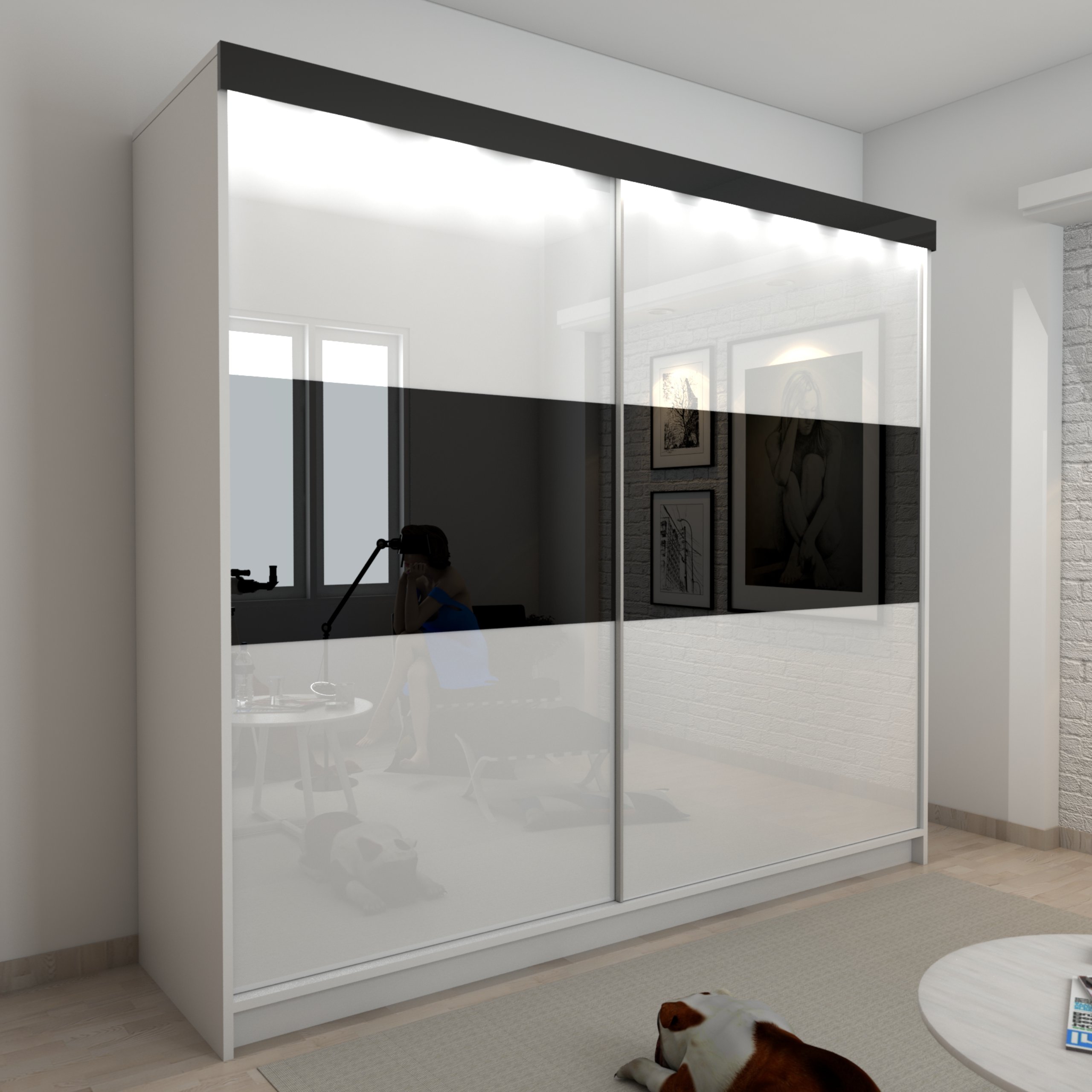 Szafa Przesuwna PARIS 200 Połysk Kolory