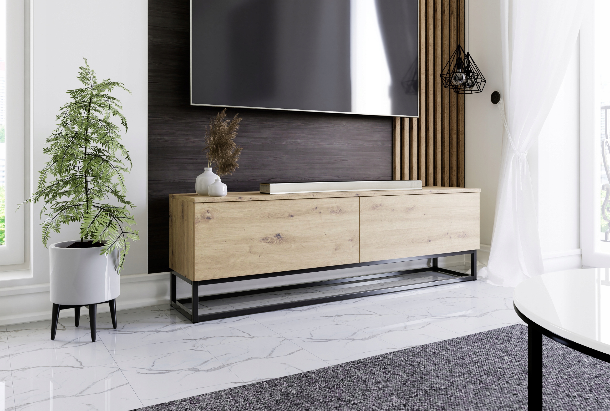 Nowoczesna szafka RTV 120cm dąb artisan