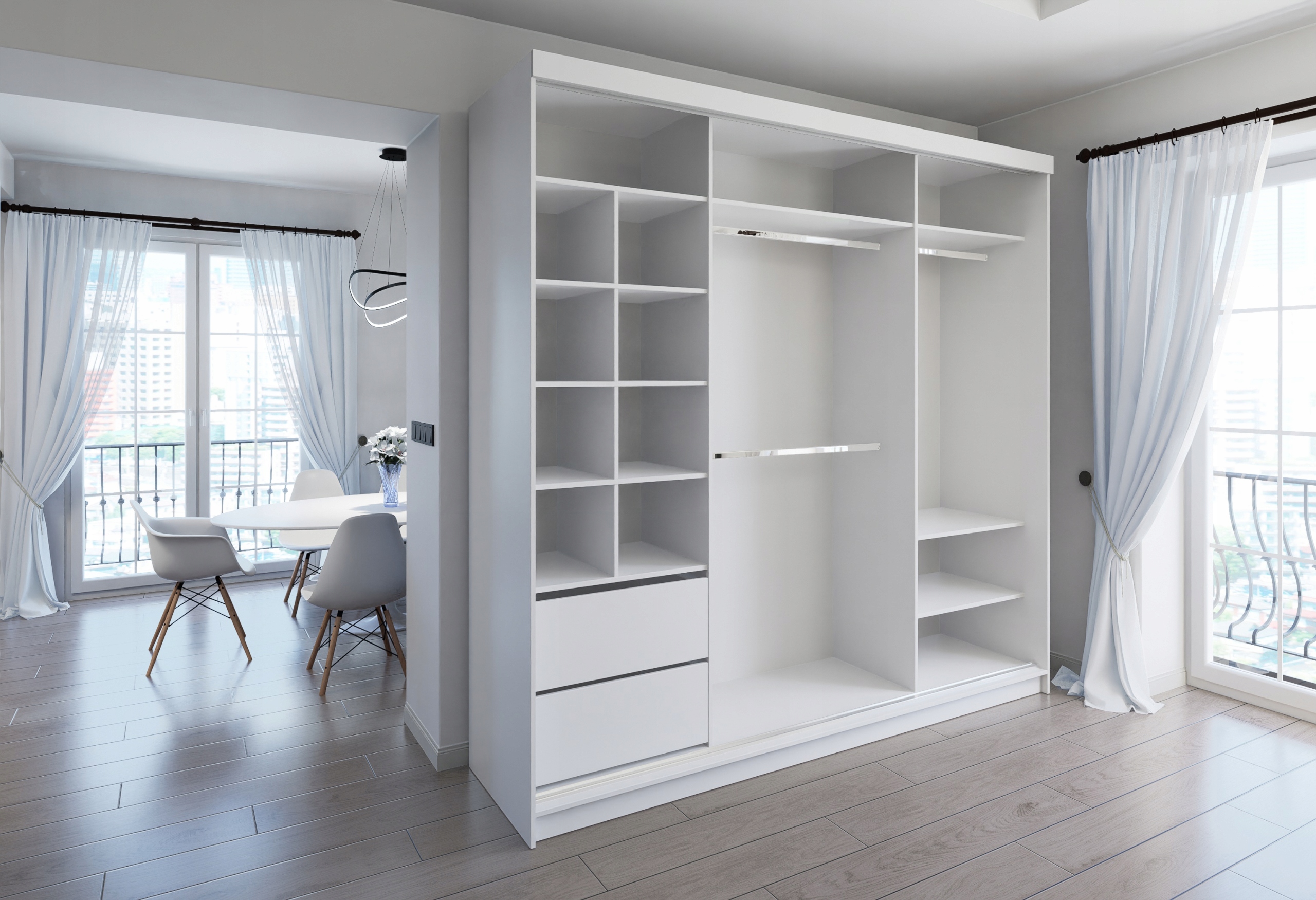 Szafa Przesuwna PARIS 250cm z 4 szufladami