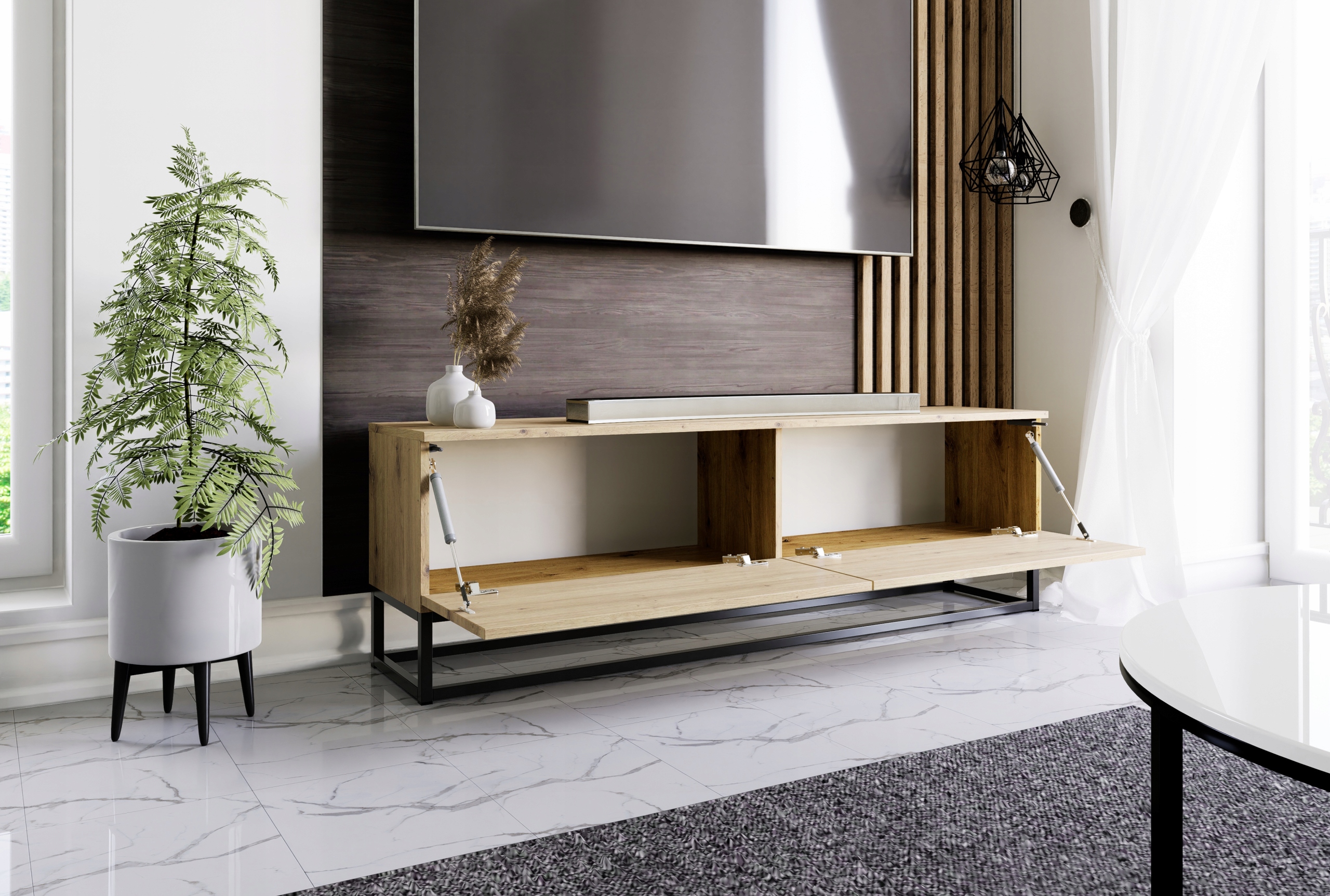 Nowoczesna szafka RTV 120cm dąb artisan