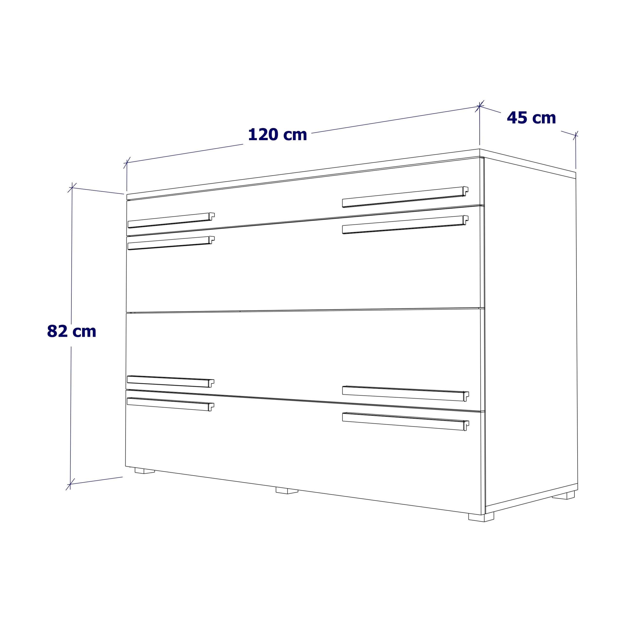 Komoda Barcelona 120cm połysk