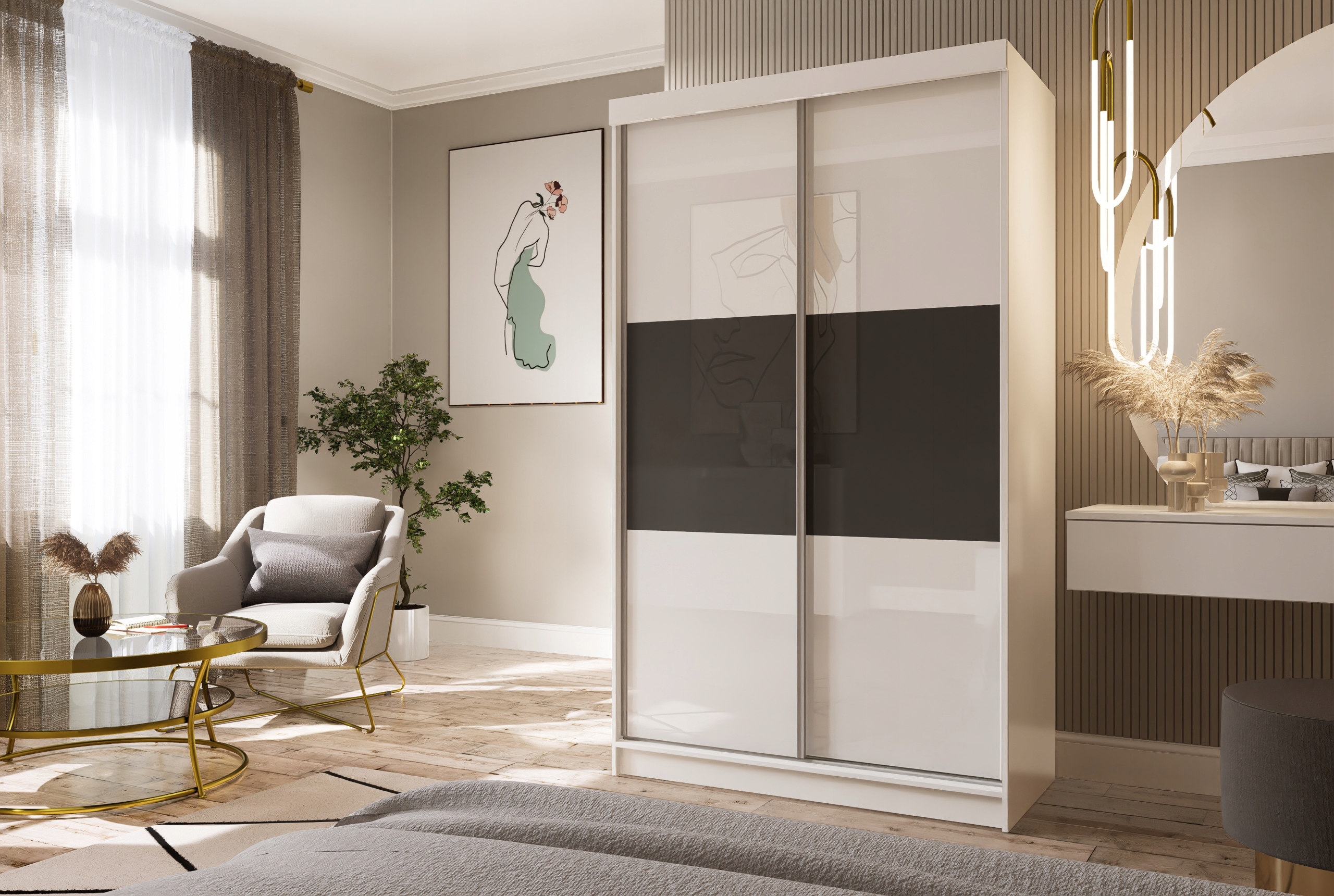 Szafa Przesuwna PARIS 125 Połysk