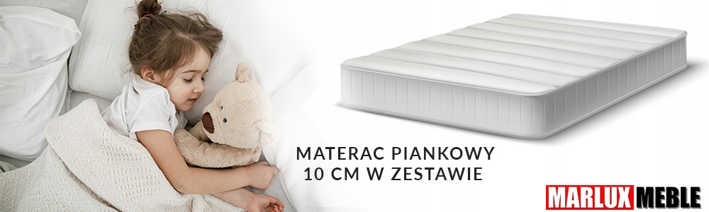 Łóżko piętrowe JSM7 z sofą i biurkiem biały mat + materac Gratis!