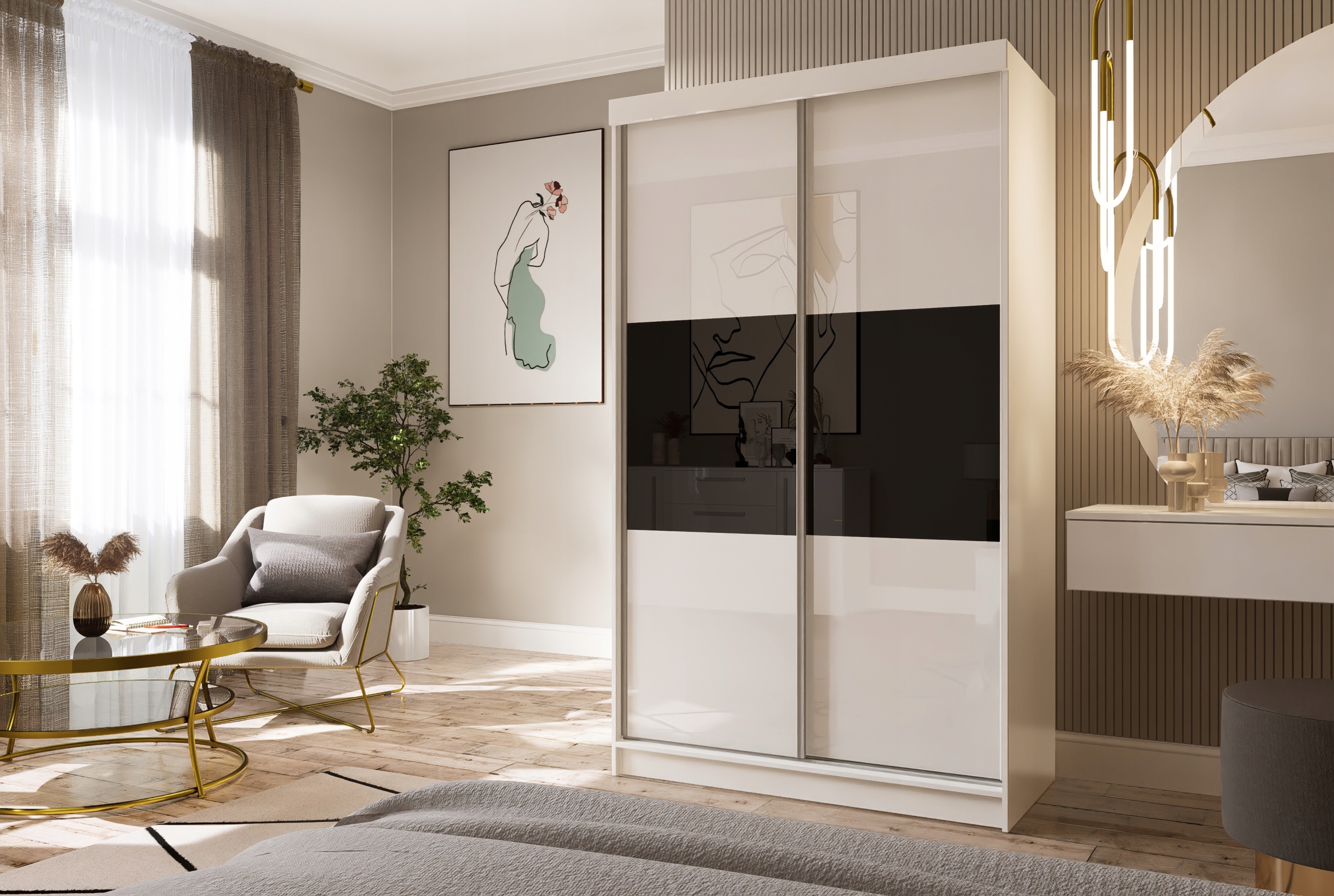 Szafa Przesuwna PARIS 125 Połysk