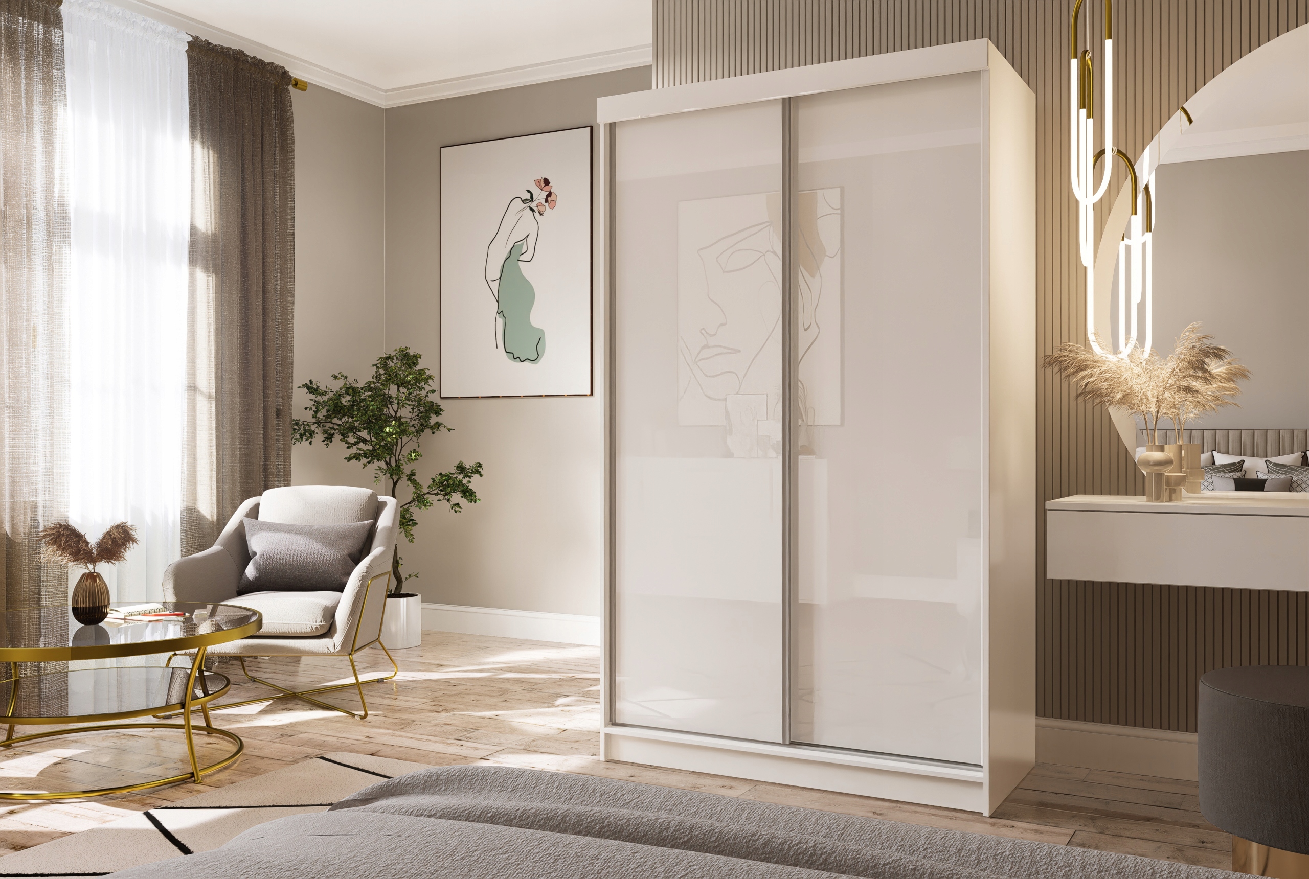 Szafa Przesuwna PARIS 125 Połysk