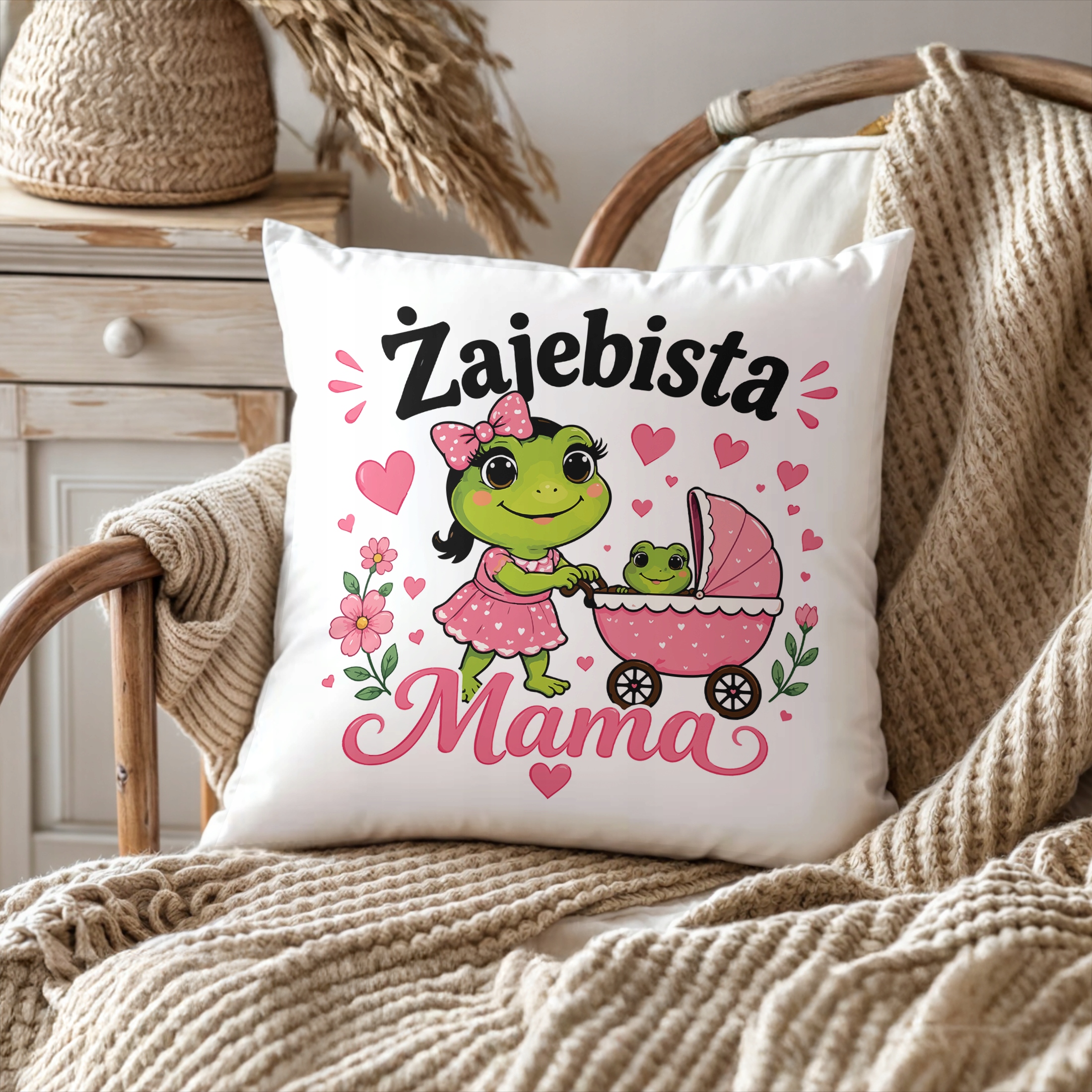 Poduszka dla mamy 38x38cm prezent na Dzień Matki fajny upominek dla mamy