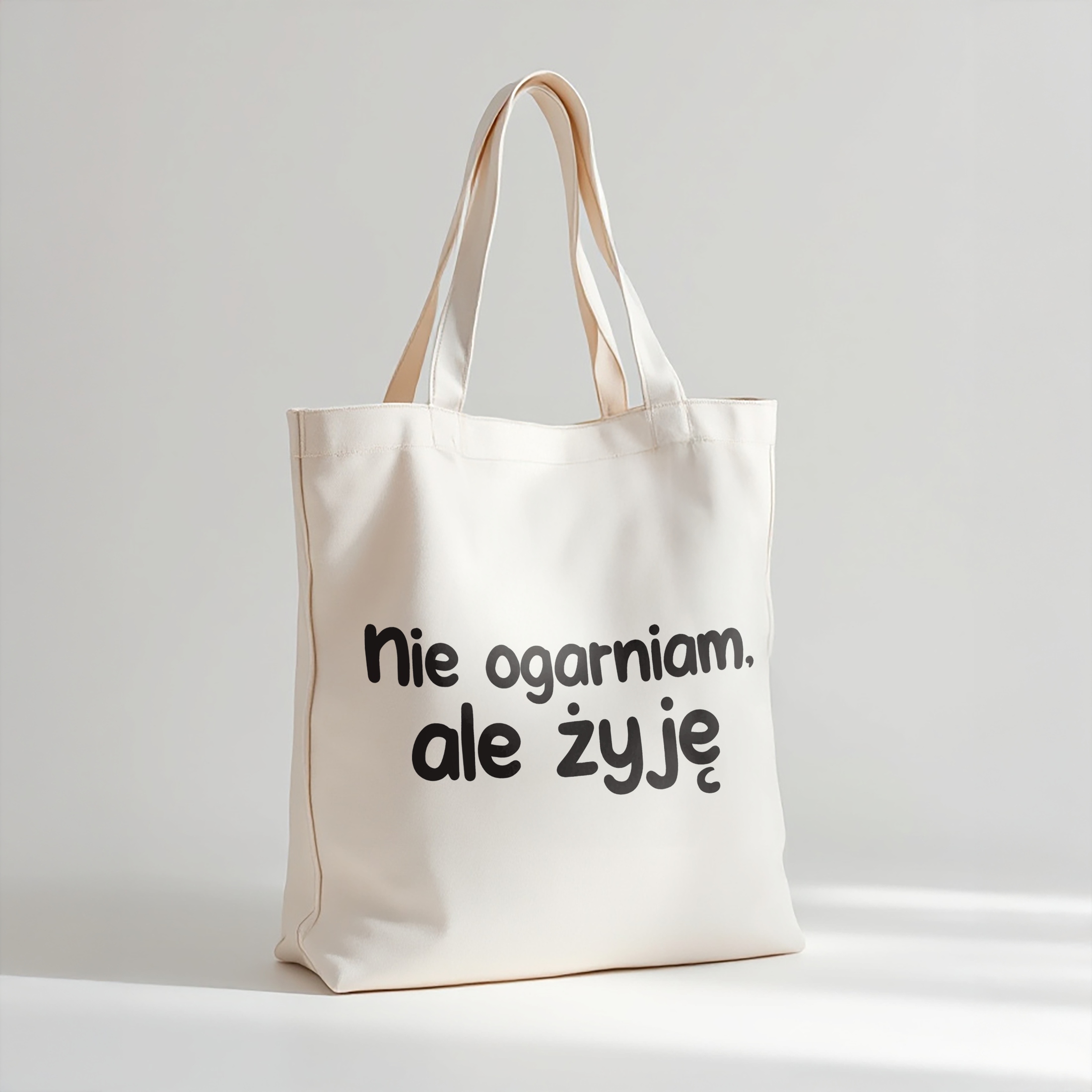 Torba bawełniana premium Nie Ogarniam Ale Żyję Zabawny Prezent