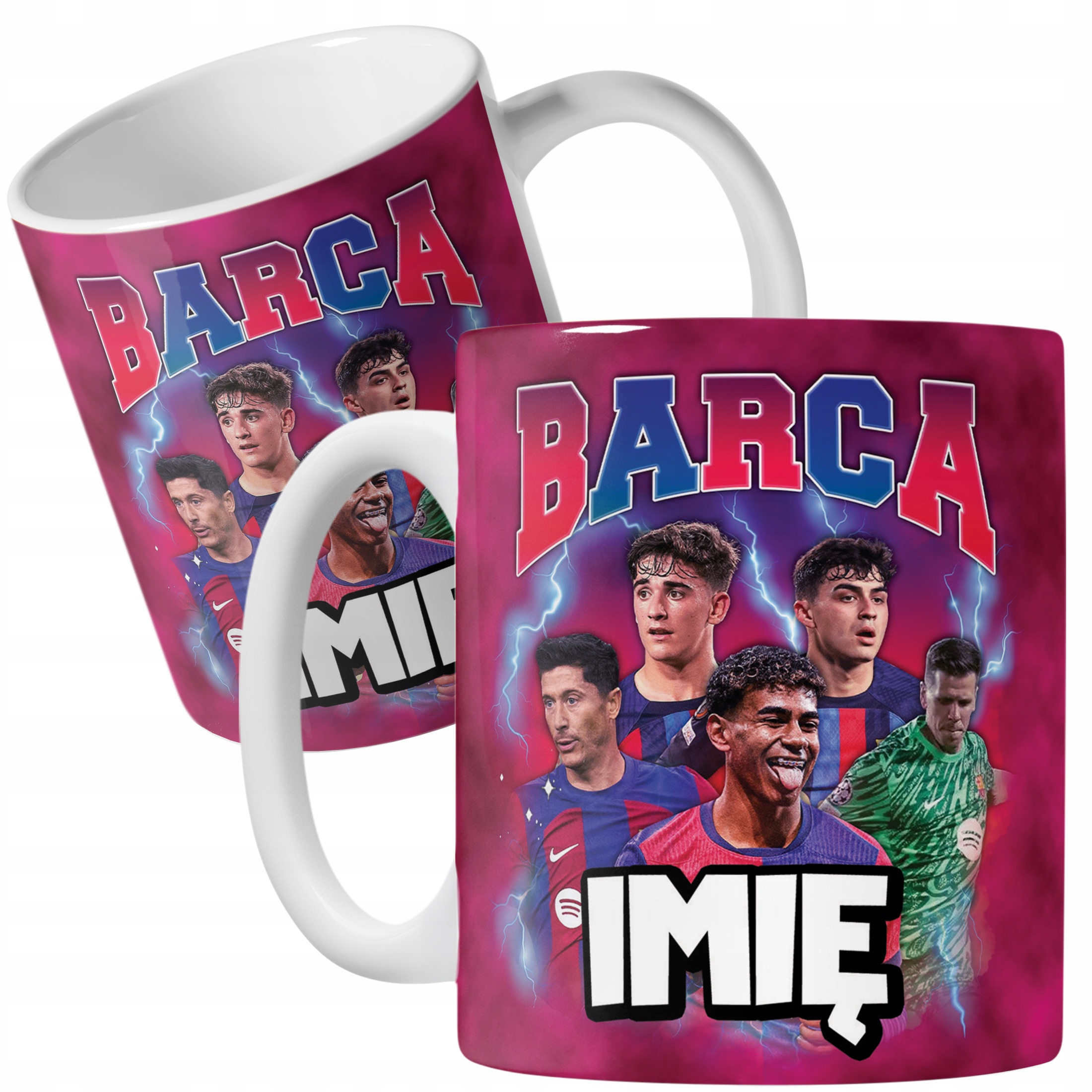 Kubek personalizowany FC Barcelona Lewandowski Yamal dla kibiców
