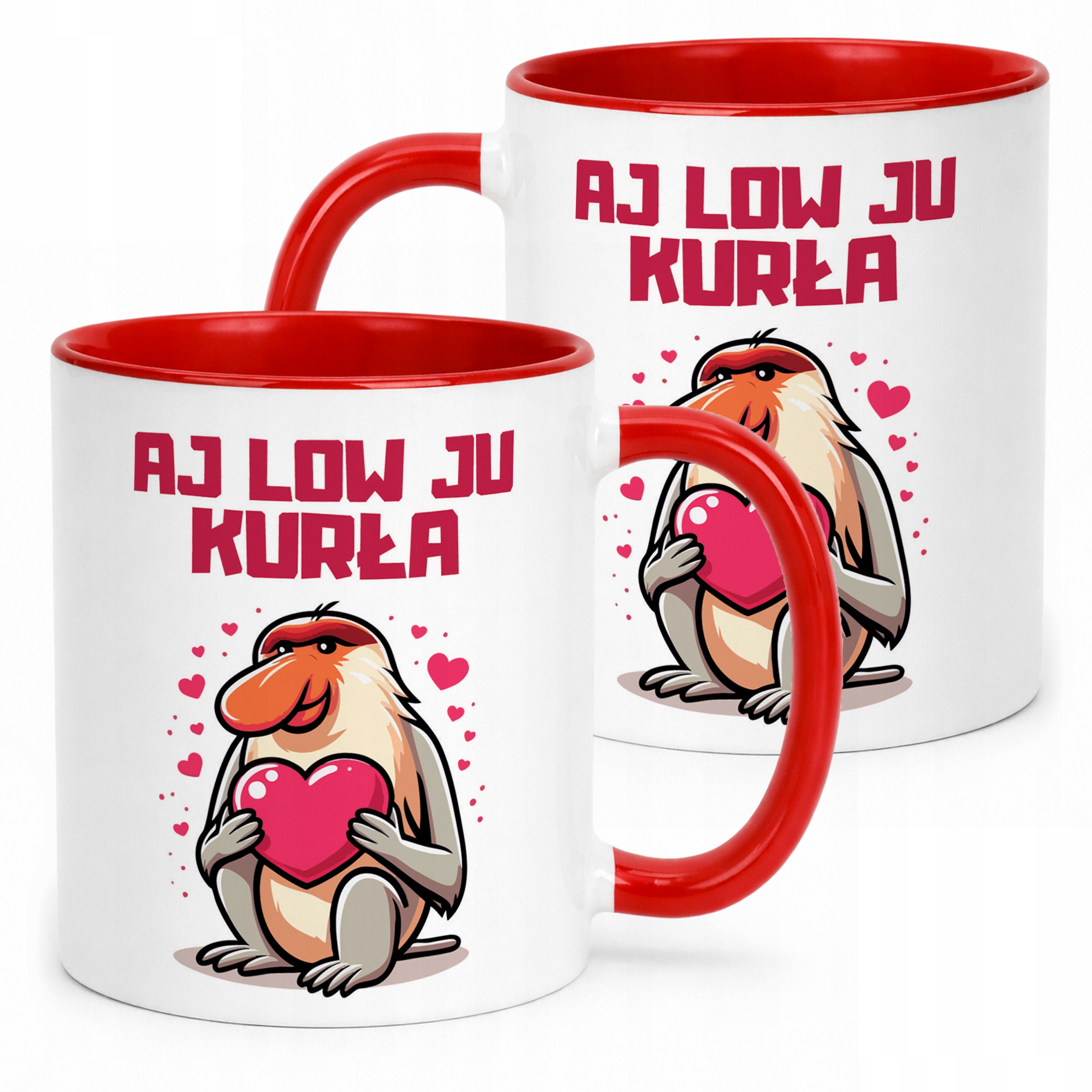 Kubek Czerwony Walentynki Miłość Prezent Upominek Dla Drugiej Połowy