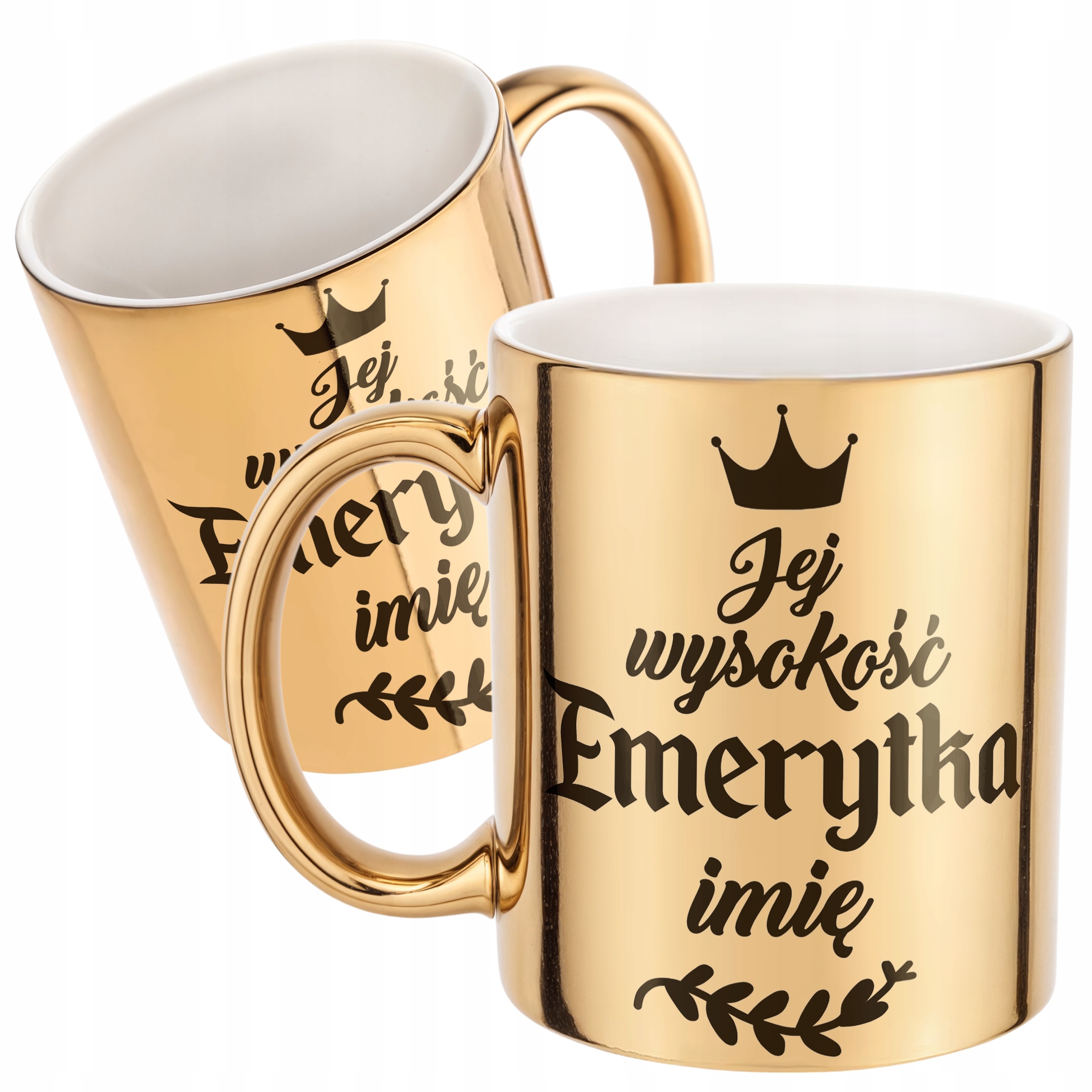 Złoty Kubek ceramiczny Personalizowany z okazji Emerytury Dla Emerytki