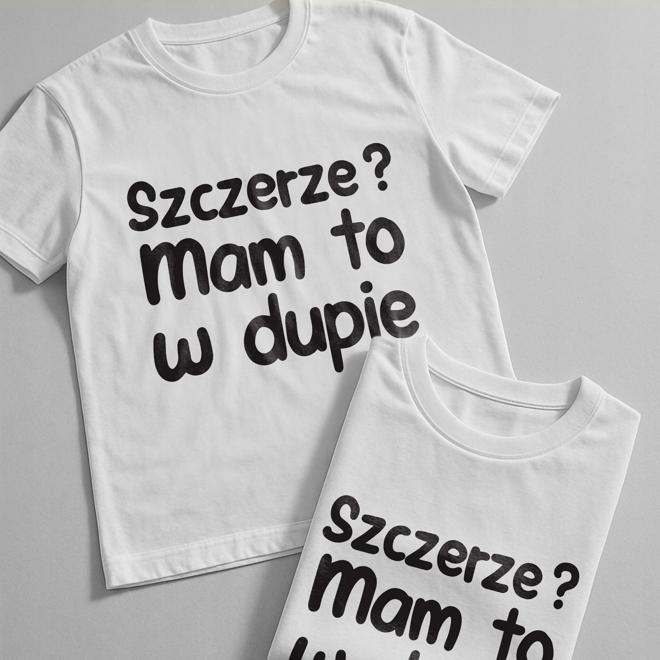 Koszulka biała męska Szczerze Mam To W D*pie Zabawny Prezent