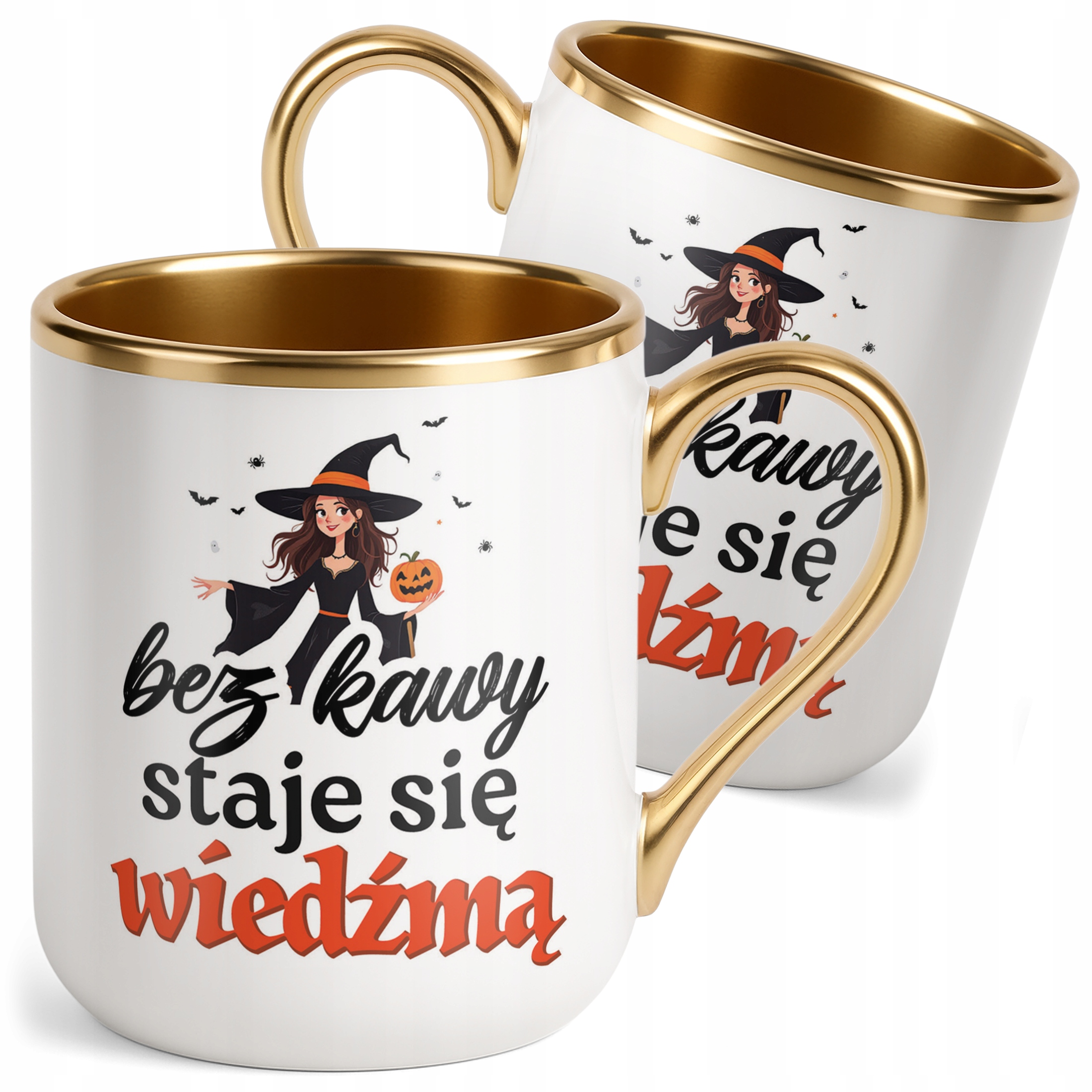 Kubek Premium Złoty Bez Kawy Staje Się Wiedźmą Dla Kobiety Prezent