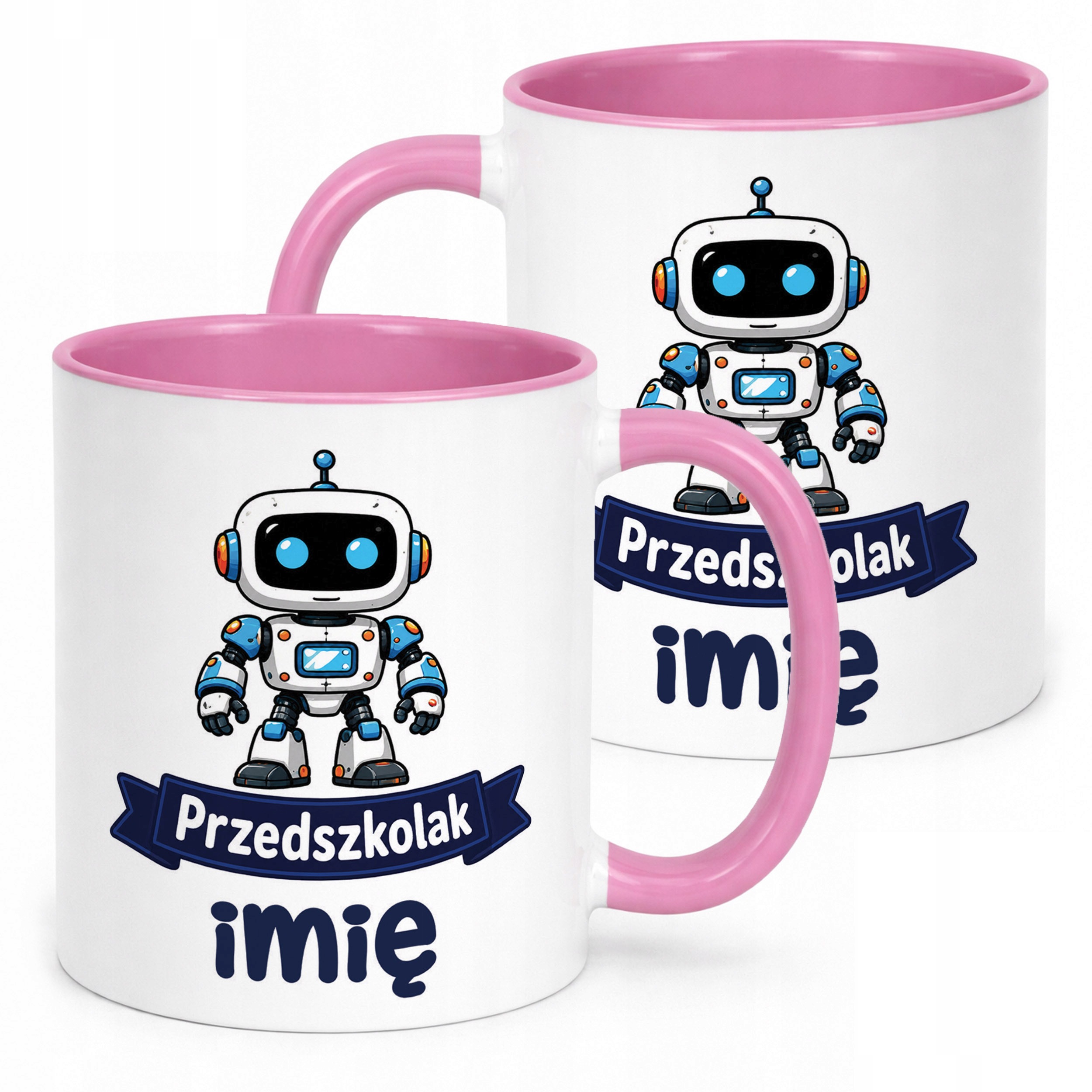 Kubek Różowy z nadrukiem personalizowany Przedszkolak Szkoła Dla Dzieci
