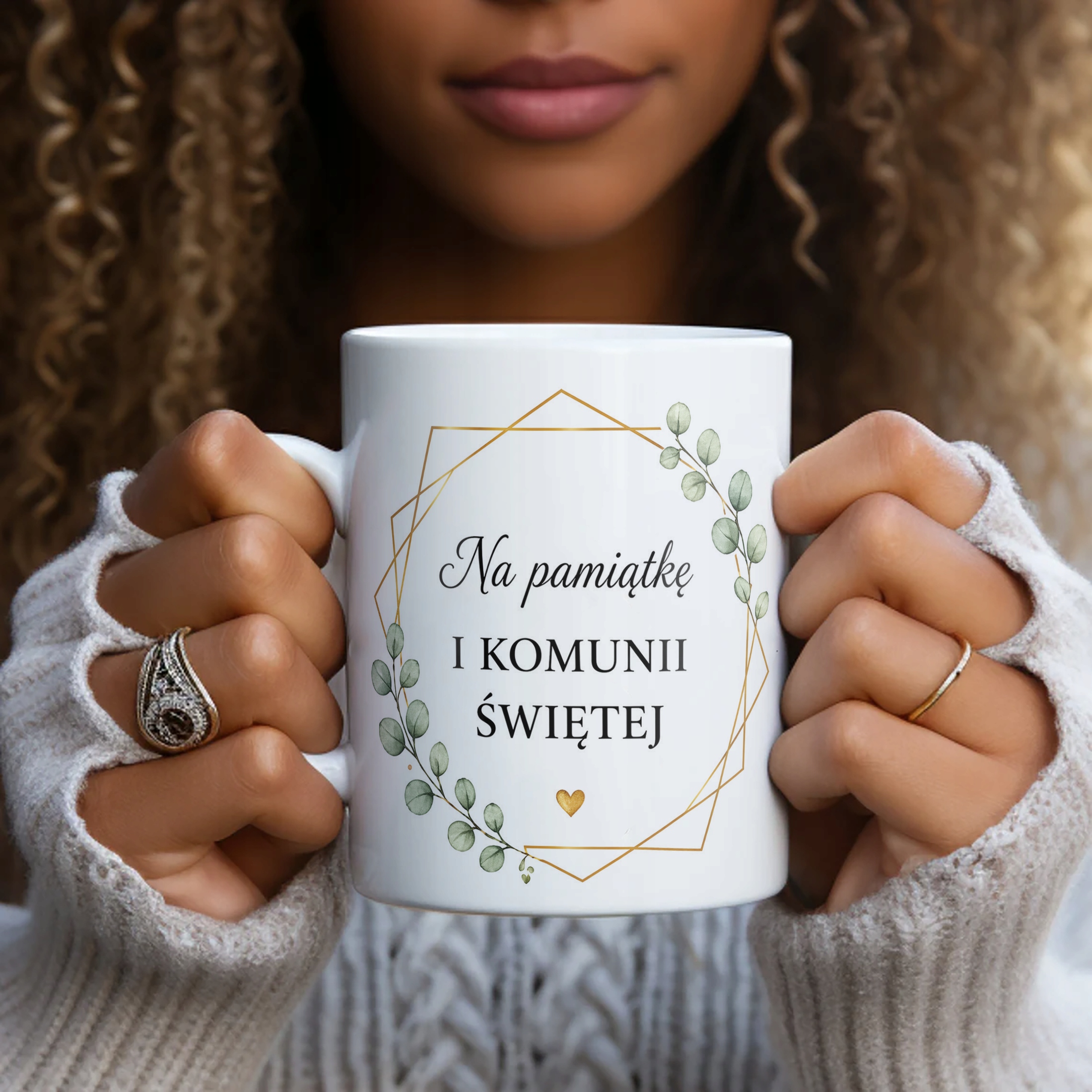 Kubek na przyjęcie komunijne pamiątka podziękowanie dla gości
