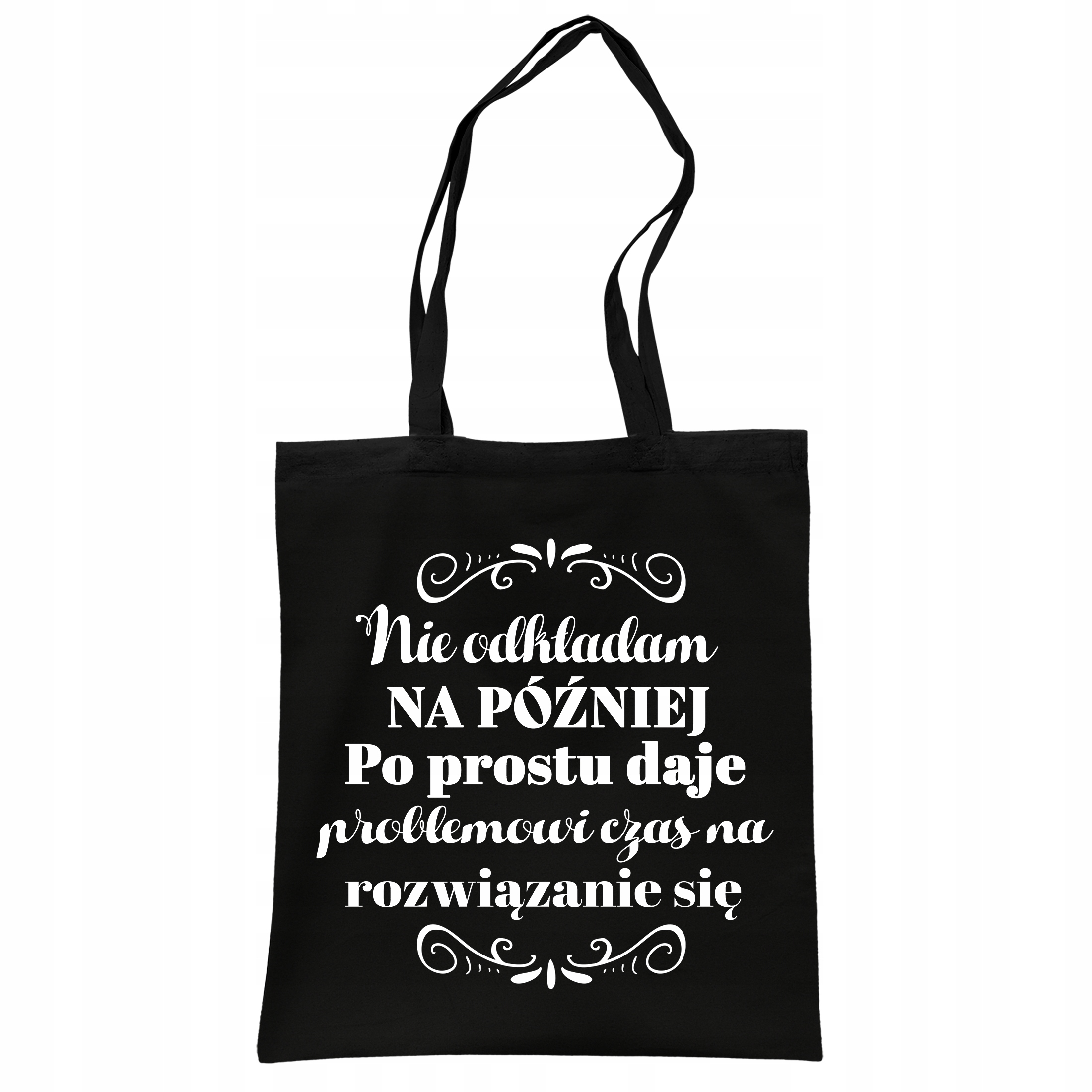 Torba bawełniana czarna na zakupy Dzień Kobiet Dla Kobiety Prezent