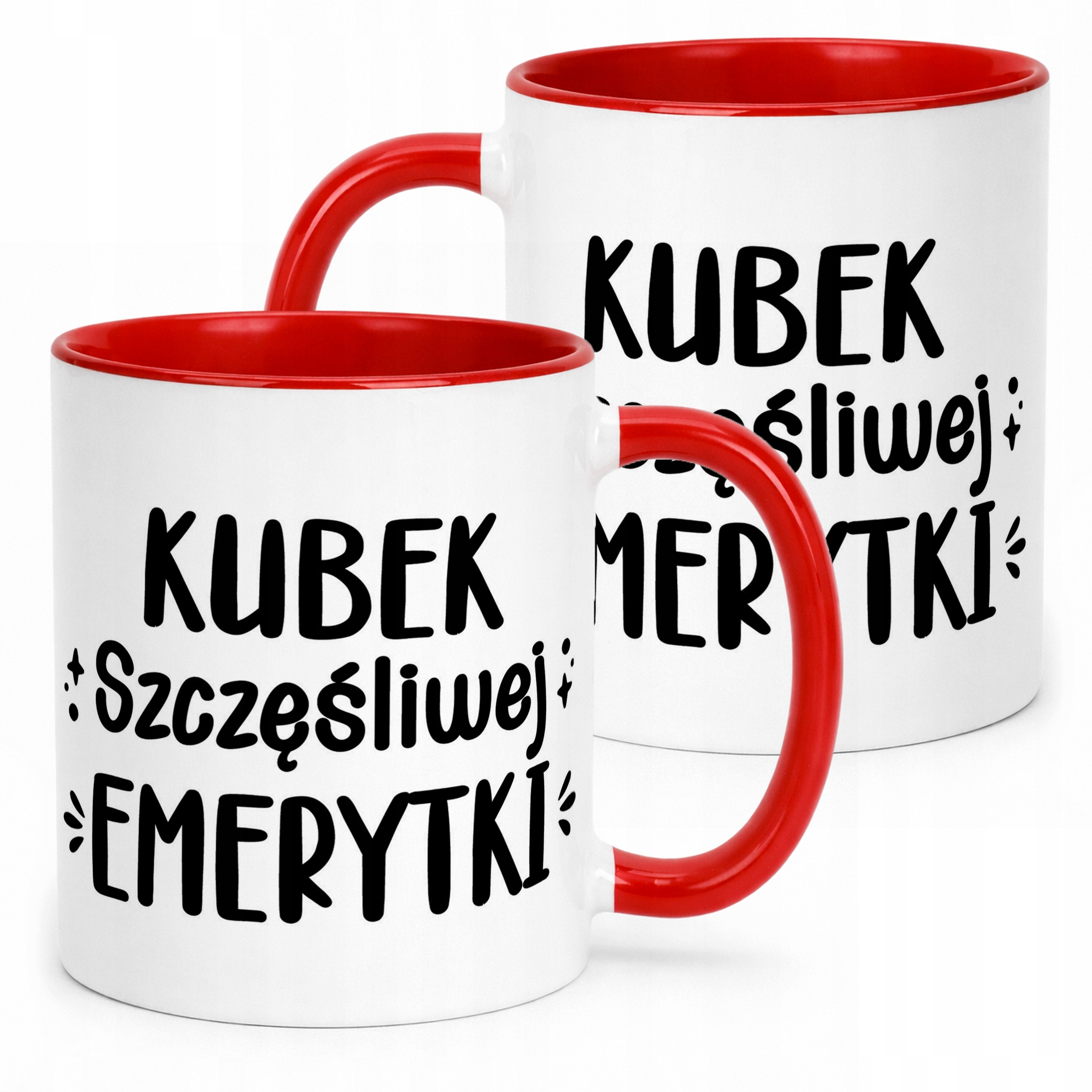 Kubek Czerwony z okazji Emerytury Dla Emerytki Prezent Upominek