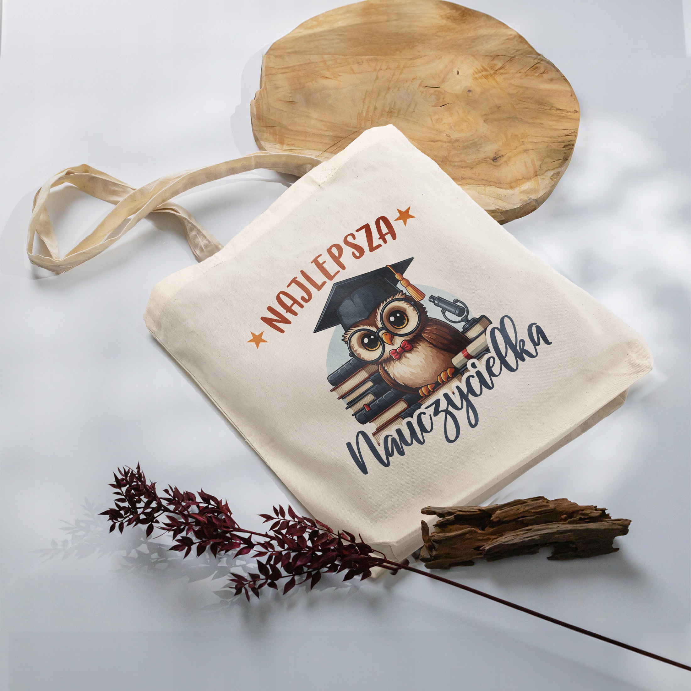 Zestaw kubek + torba z dnem Najlepsza Nauczycielka Dzień Nauczyciela