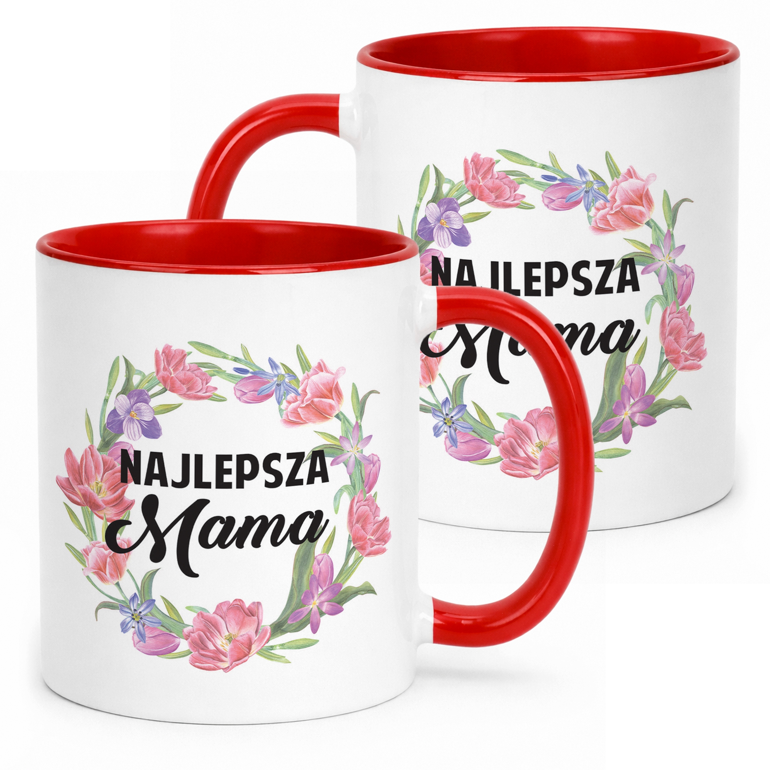 Kubek Czerwony Dzień Matki Dla Mamy Prezent Najlepsza Mama