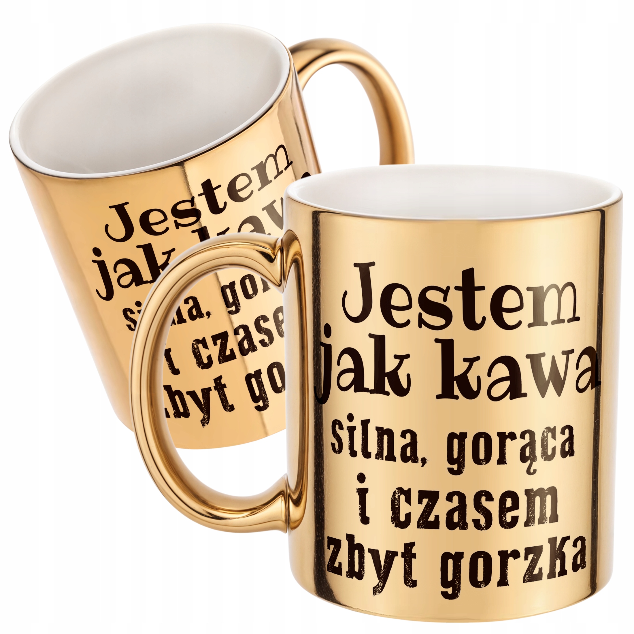 Złoty Kubek Jestem Jak Kawa Śmieszny Zabawny Prezent