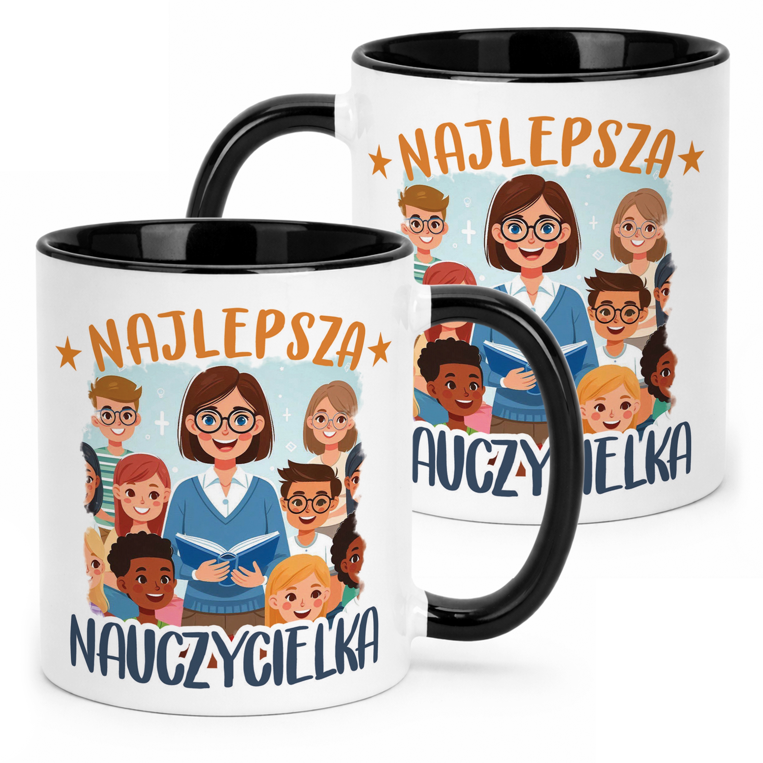 Kubek Czarny Najlepsza Nauczycielka Dzień Nauczyciela Prezent