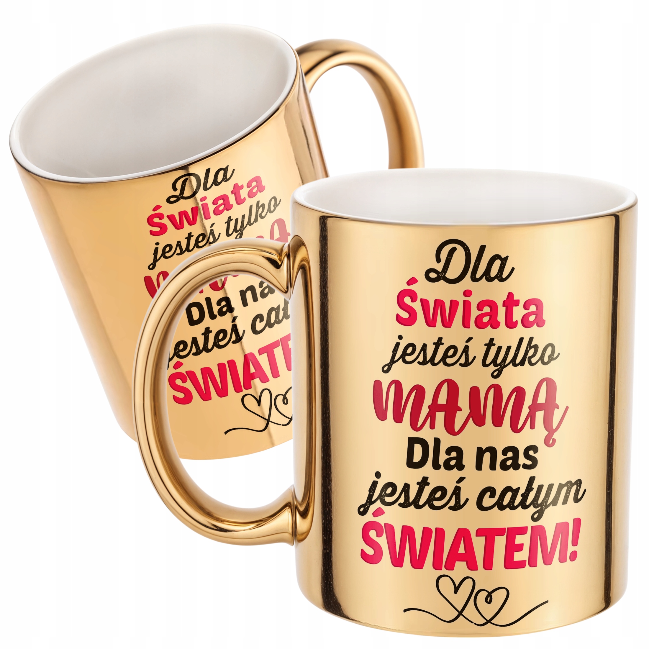 Złoty Kubek ceramiczny Dzień Matki Dla Mamy Mama Jesteś Całym Światem