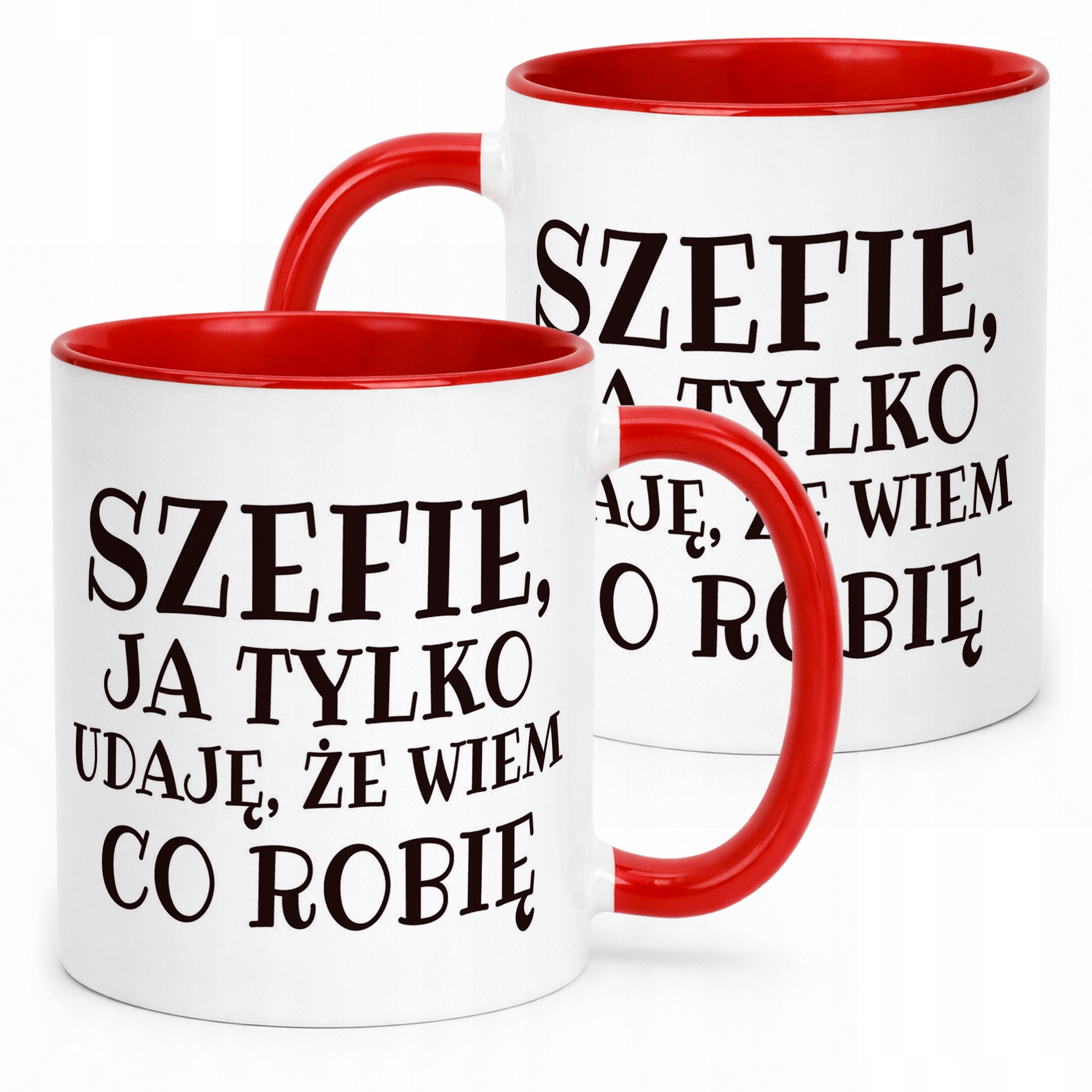 Kubek ceramiczny Szefie Ja Tylko Udaję Śmieszny Zabawny Prezent