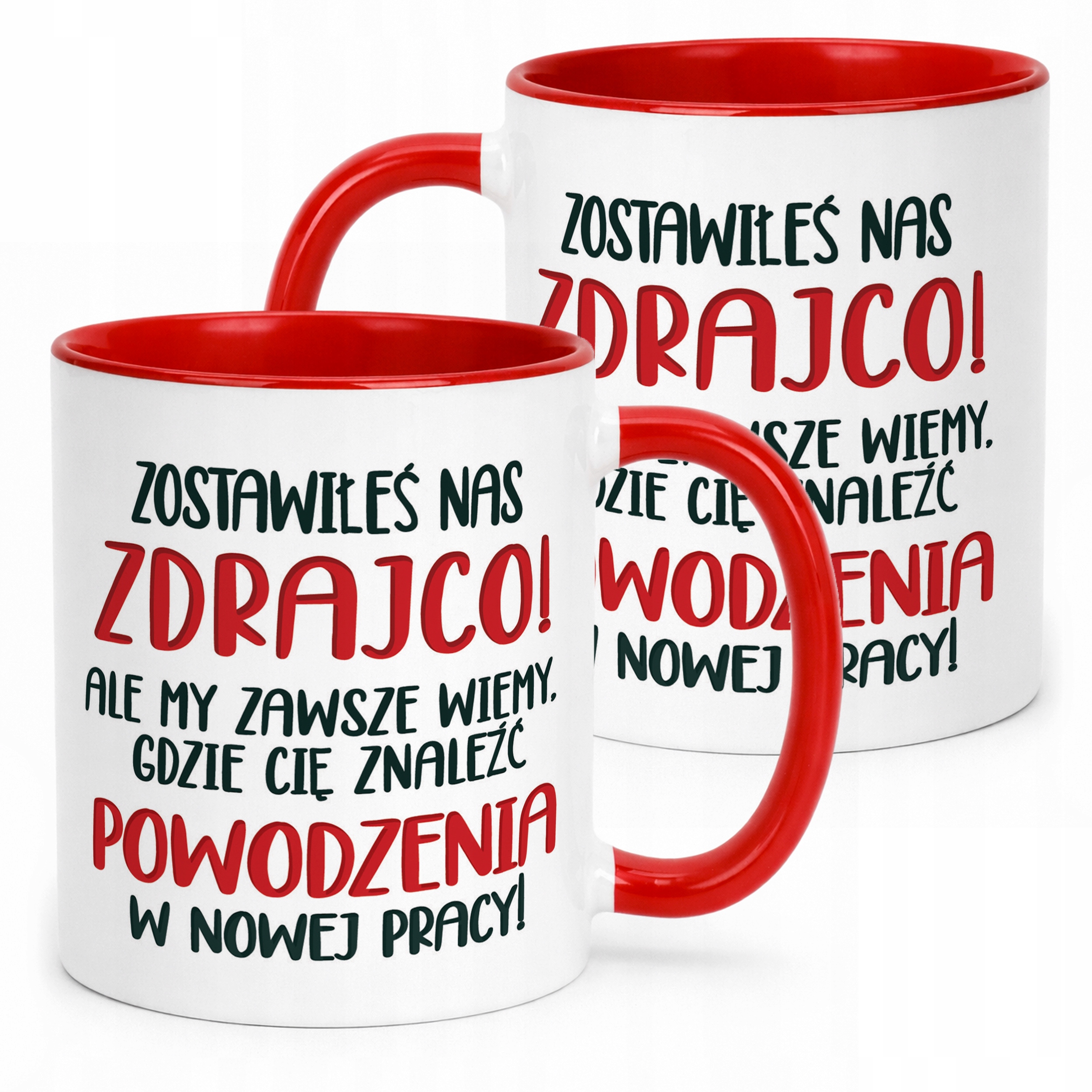 Kubek Czerwony Pożeganie Odejście z Pracy Dla Kolegi Prezent