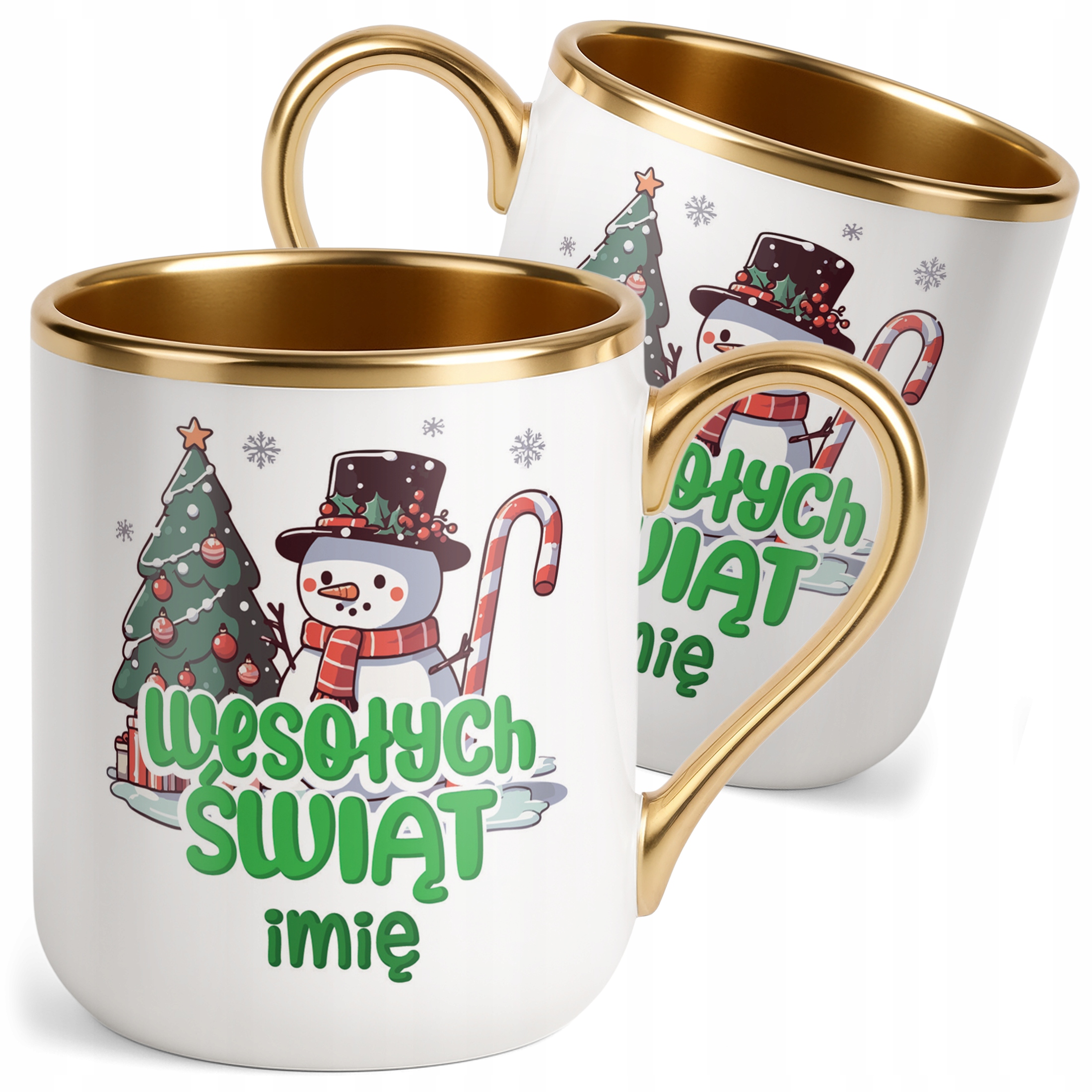 Kubek Premium Złoty Personalizowany Świąteczny Boże Narodzenie Prezent
