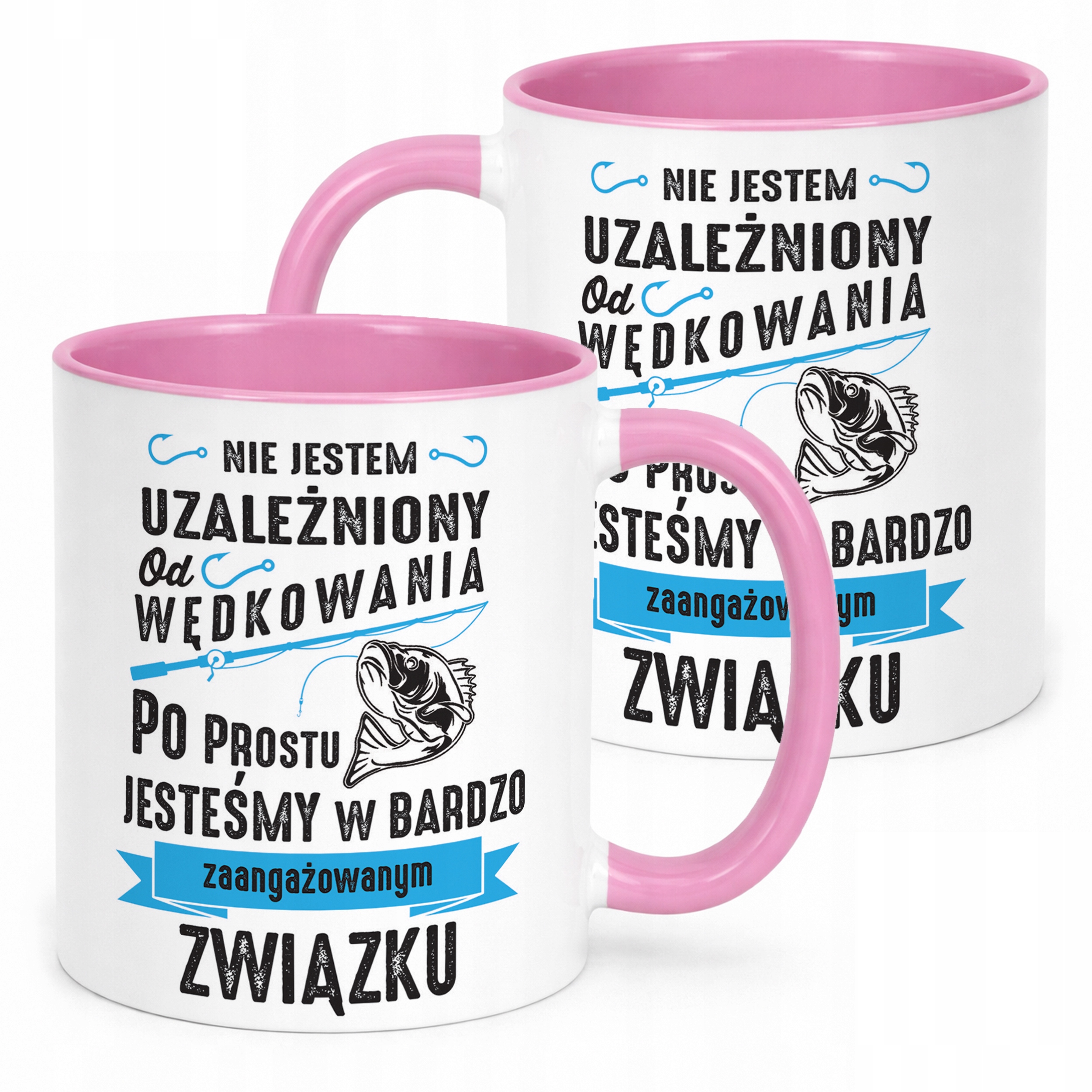 Kubek Różowy Dla Wędkarza Ryby Wędkowanie Prezent Upominek